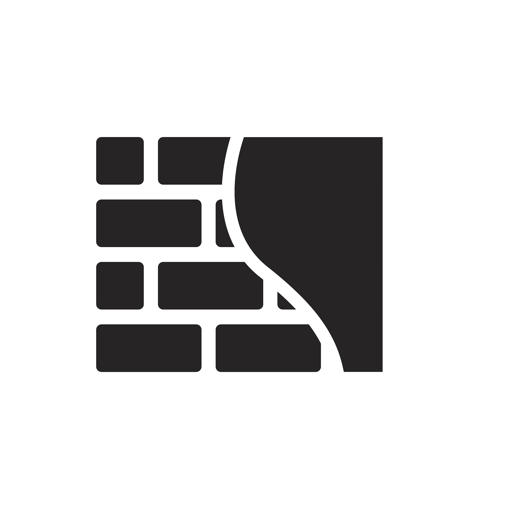brick wall icon for website design, logo