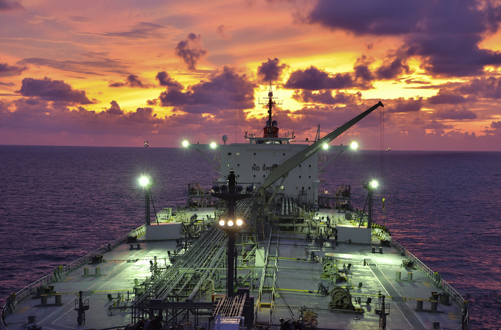 the tanker in the high sea