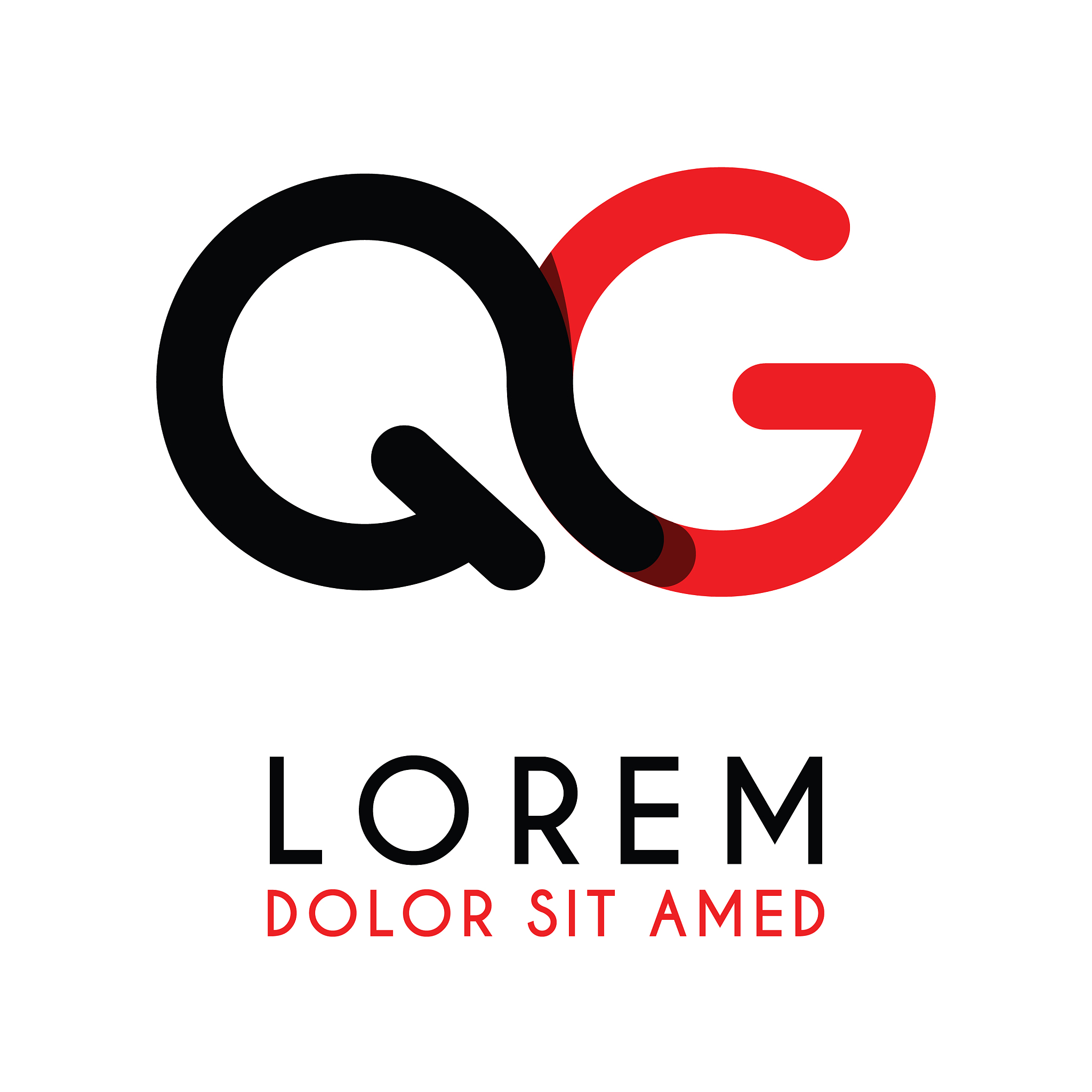 initial letter qg with red black and has rounded