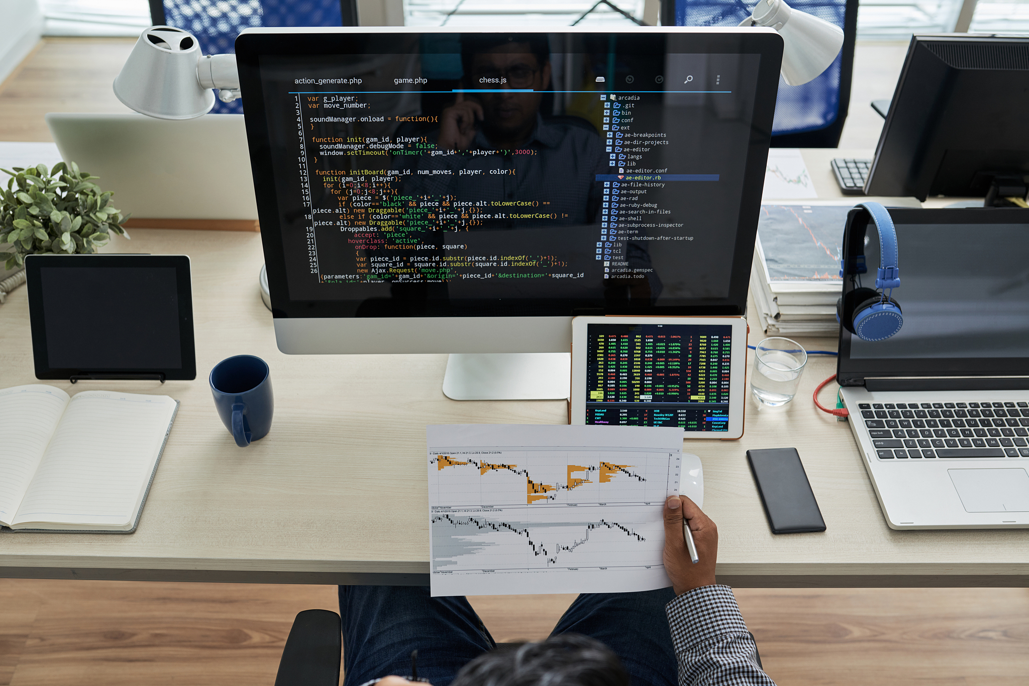 man developing a marketing strategy