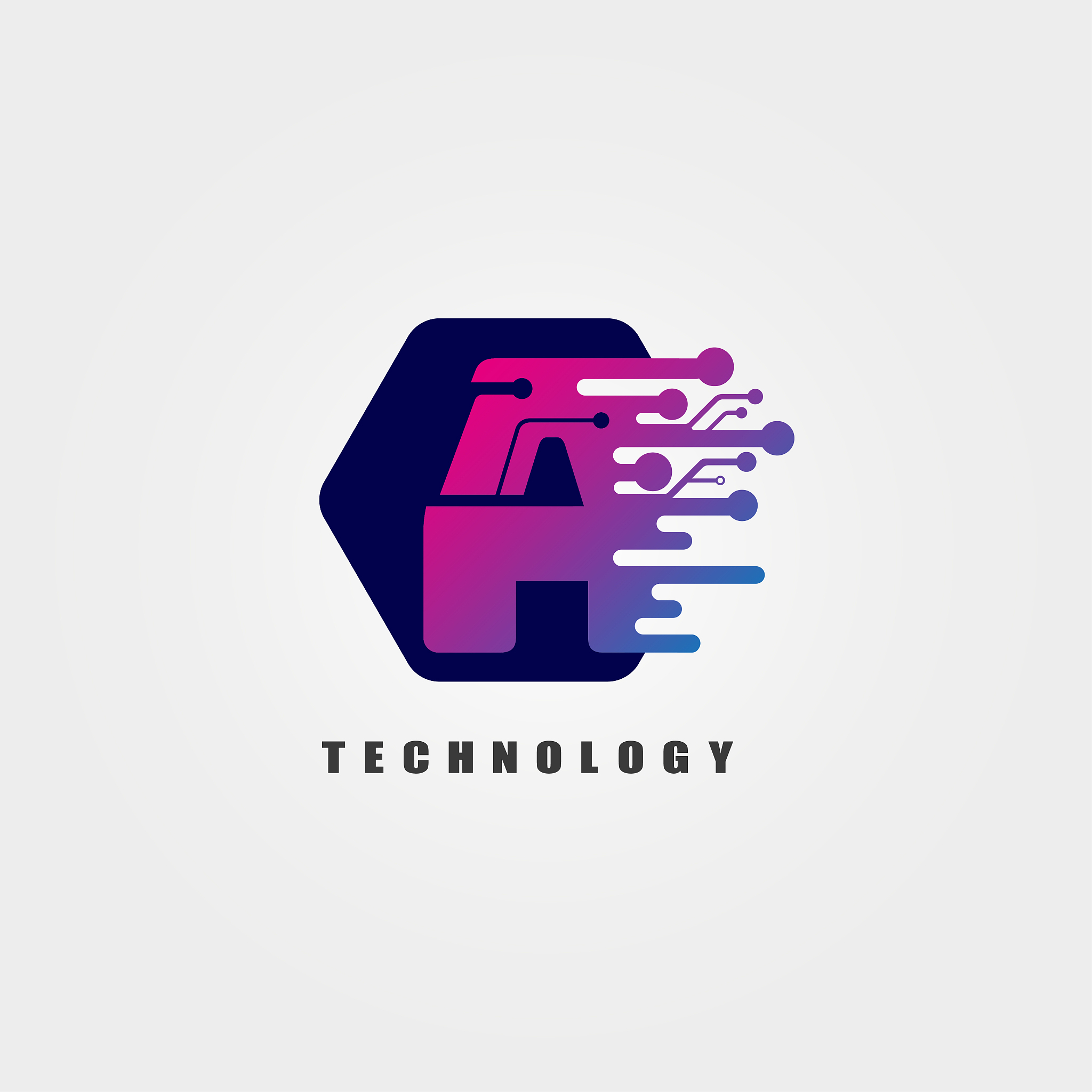 a creative design letters, technology icons