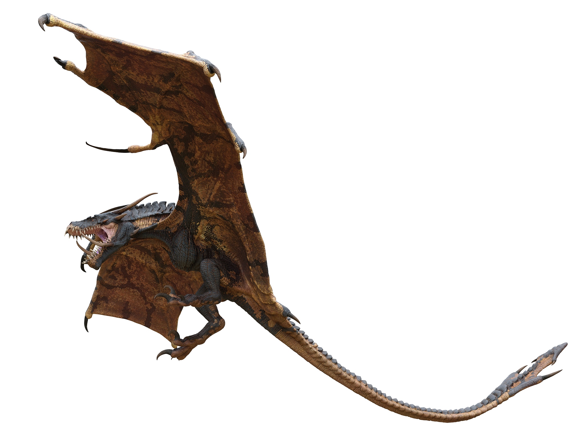 fantasy dragon isolated on white 3d illustration