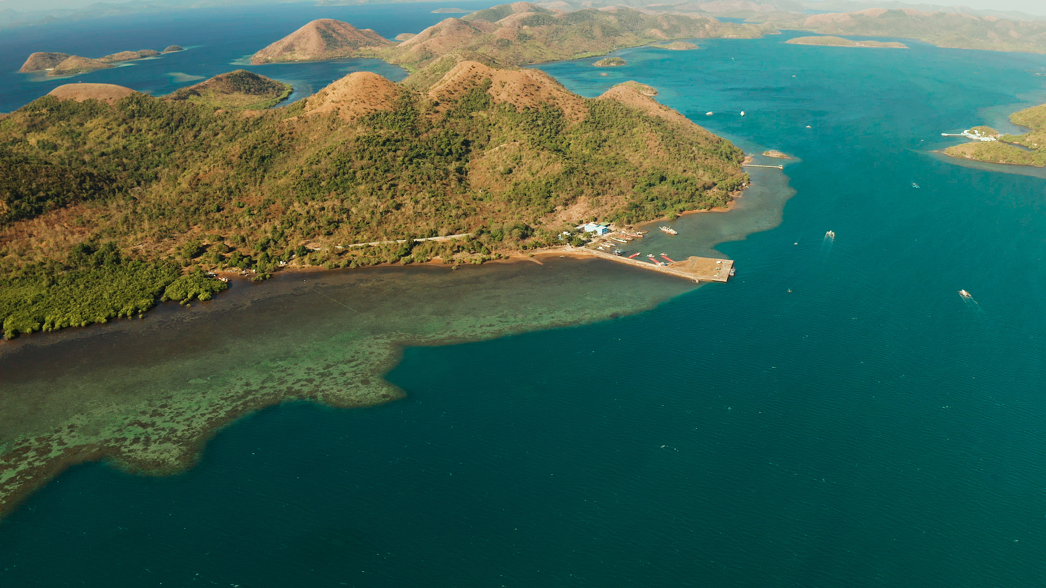 seascape with tropical islands and lagoons., philippines, palawa