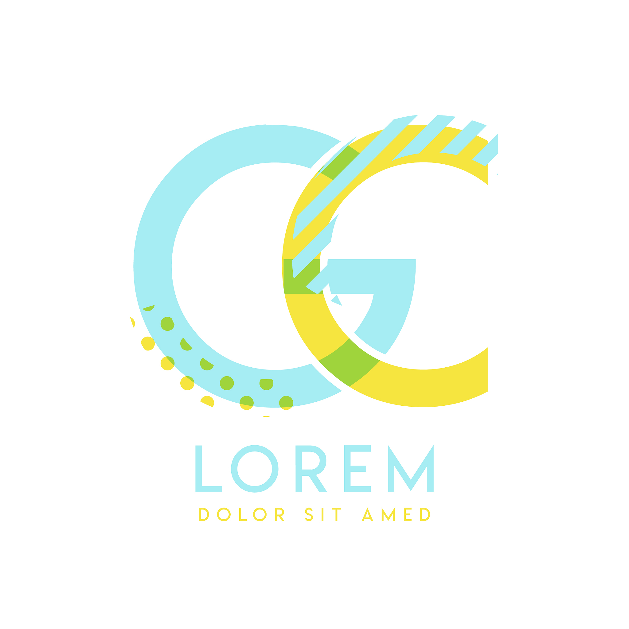 gc natural logo design with yellow and ocean blue