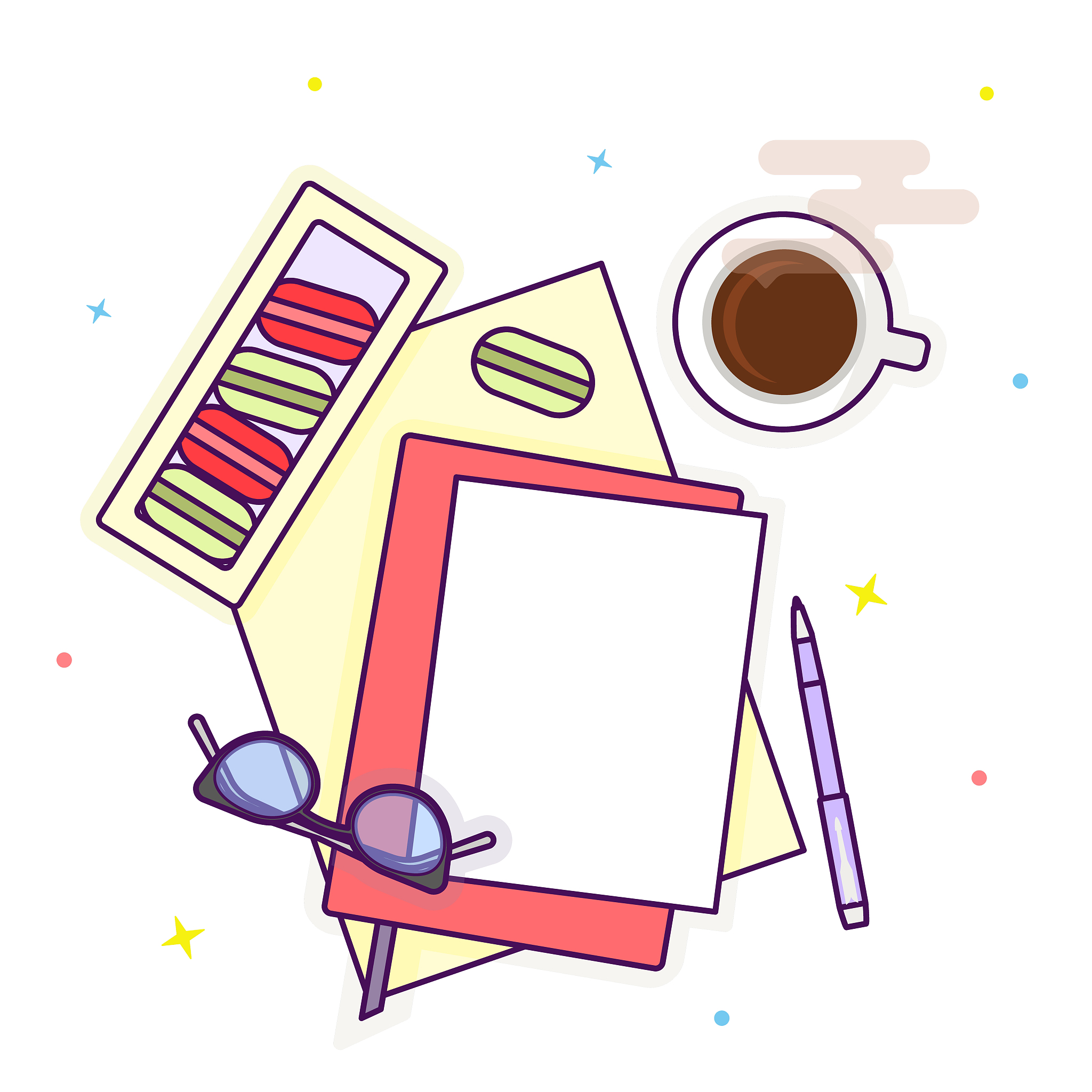 flat design feminine workspace
