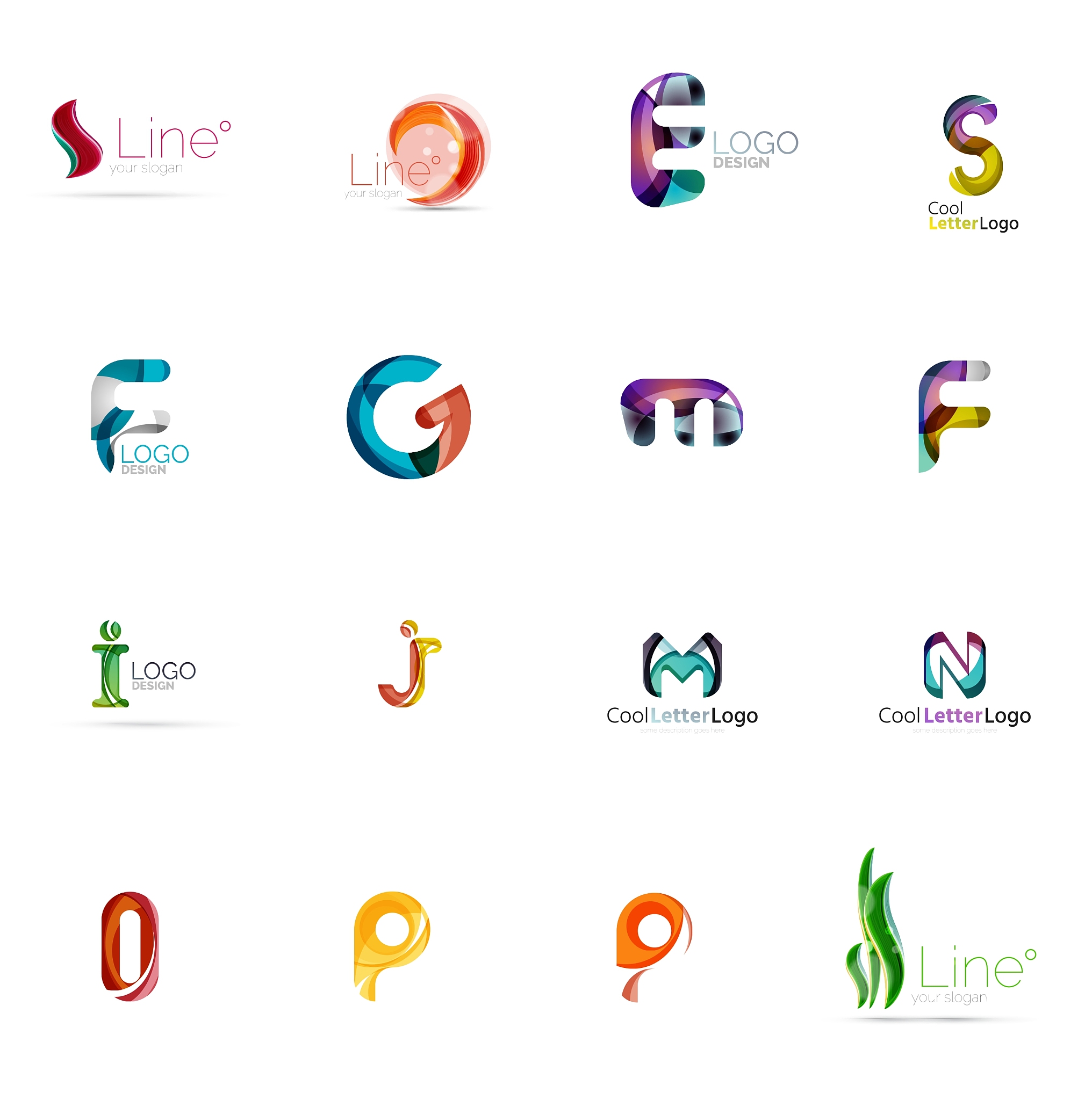 set of universal company logo ideas business icon