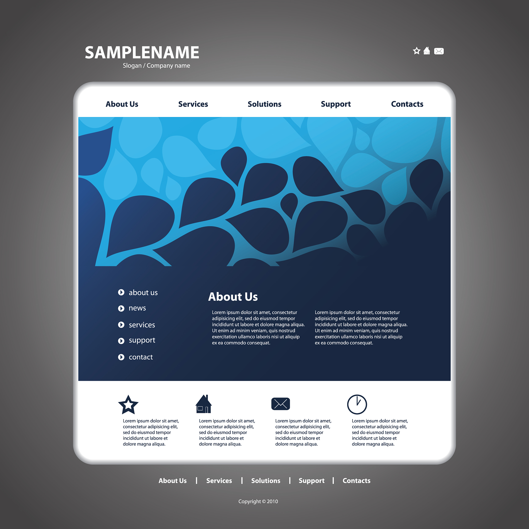 one page website template