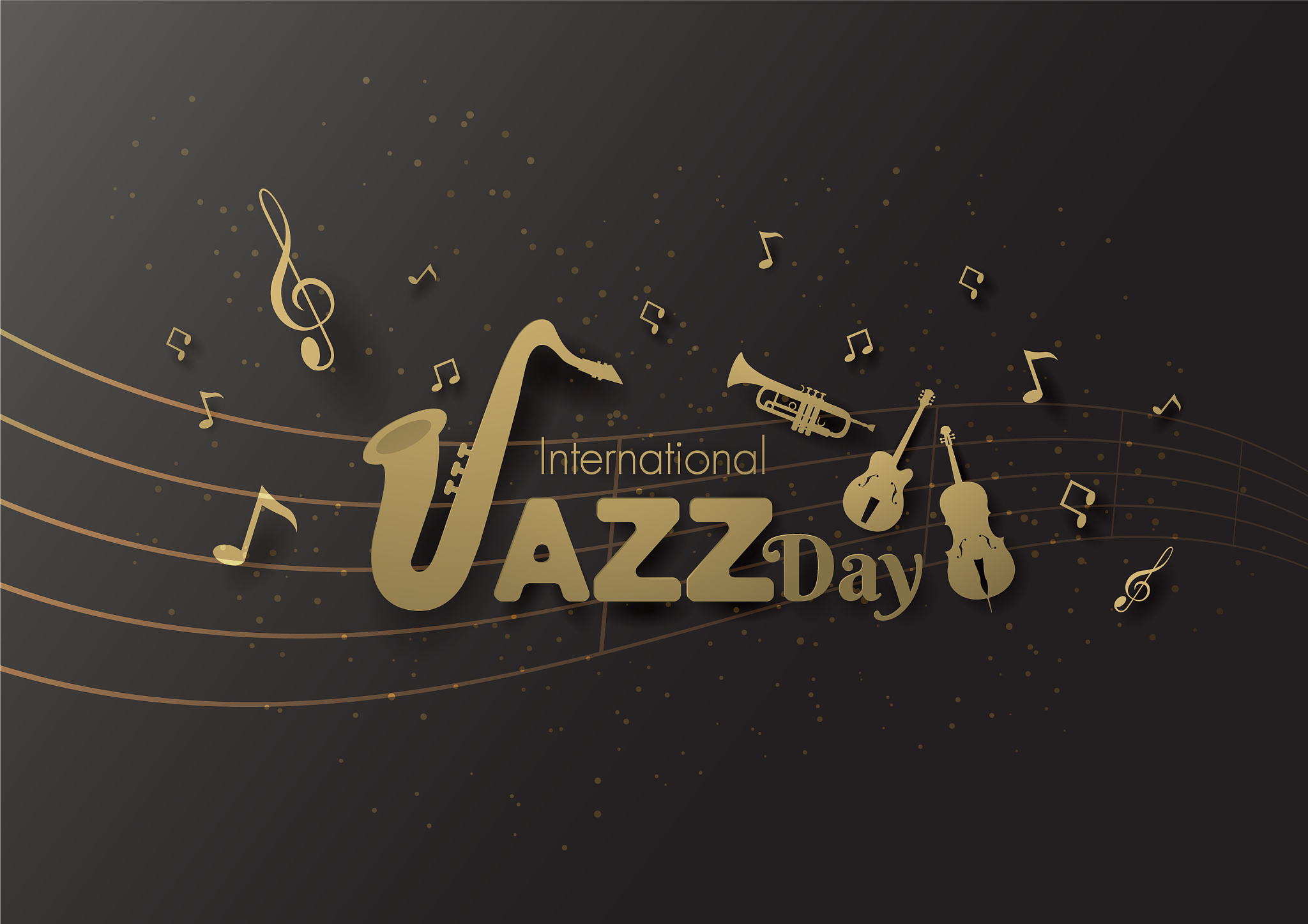 international jazz day premium theme paper cut