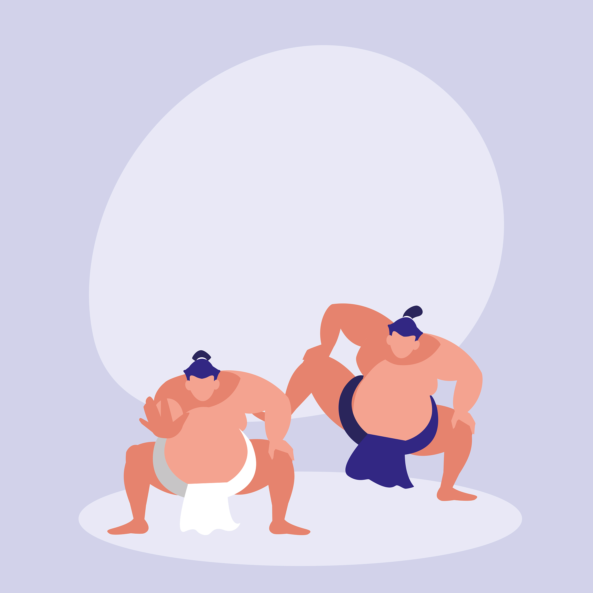 men practicing sumo avatar character