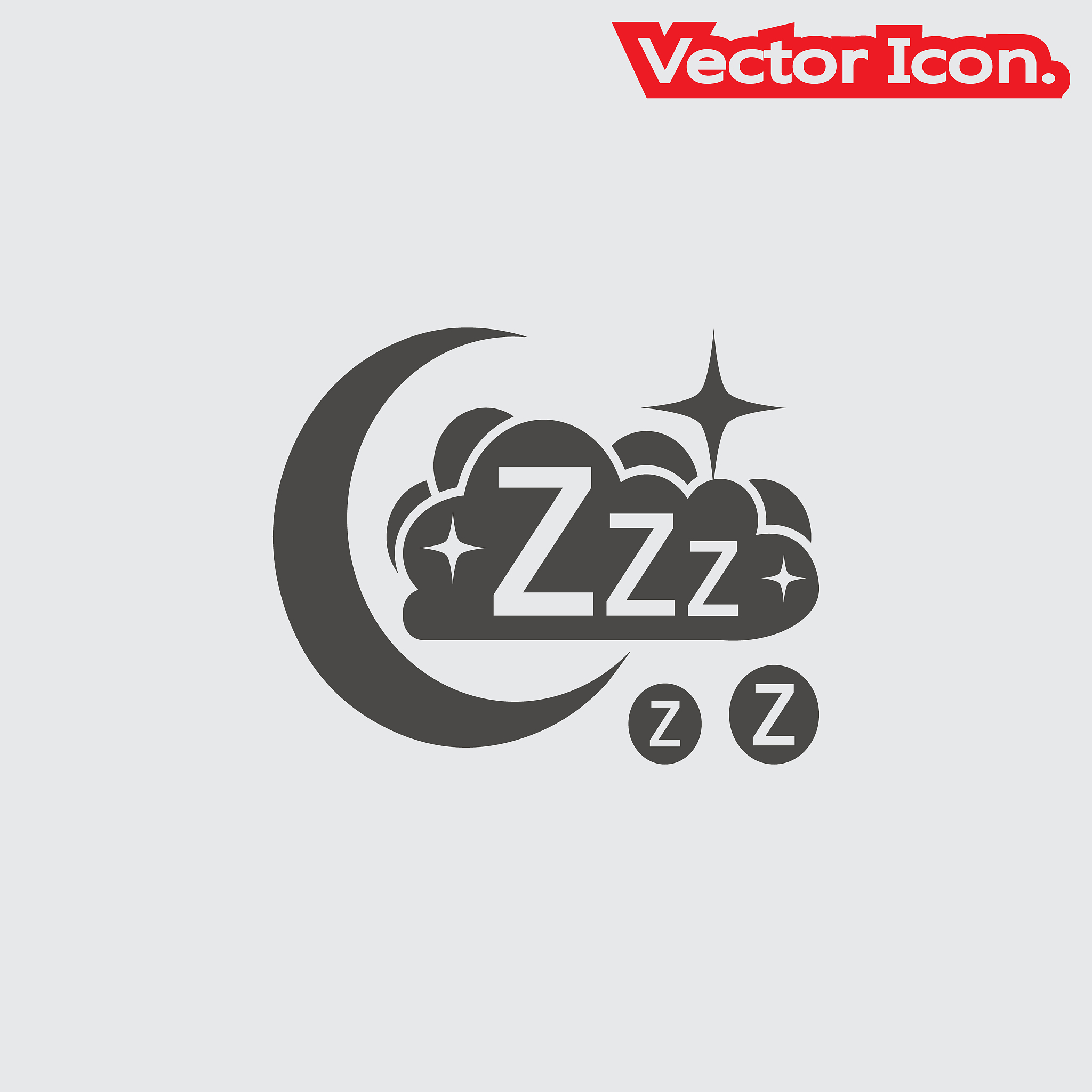sleep icon isolated sign symbol and flat style for app, web and 