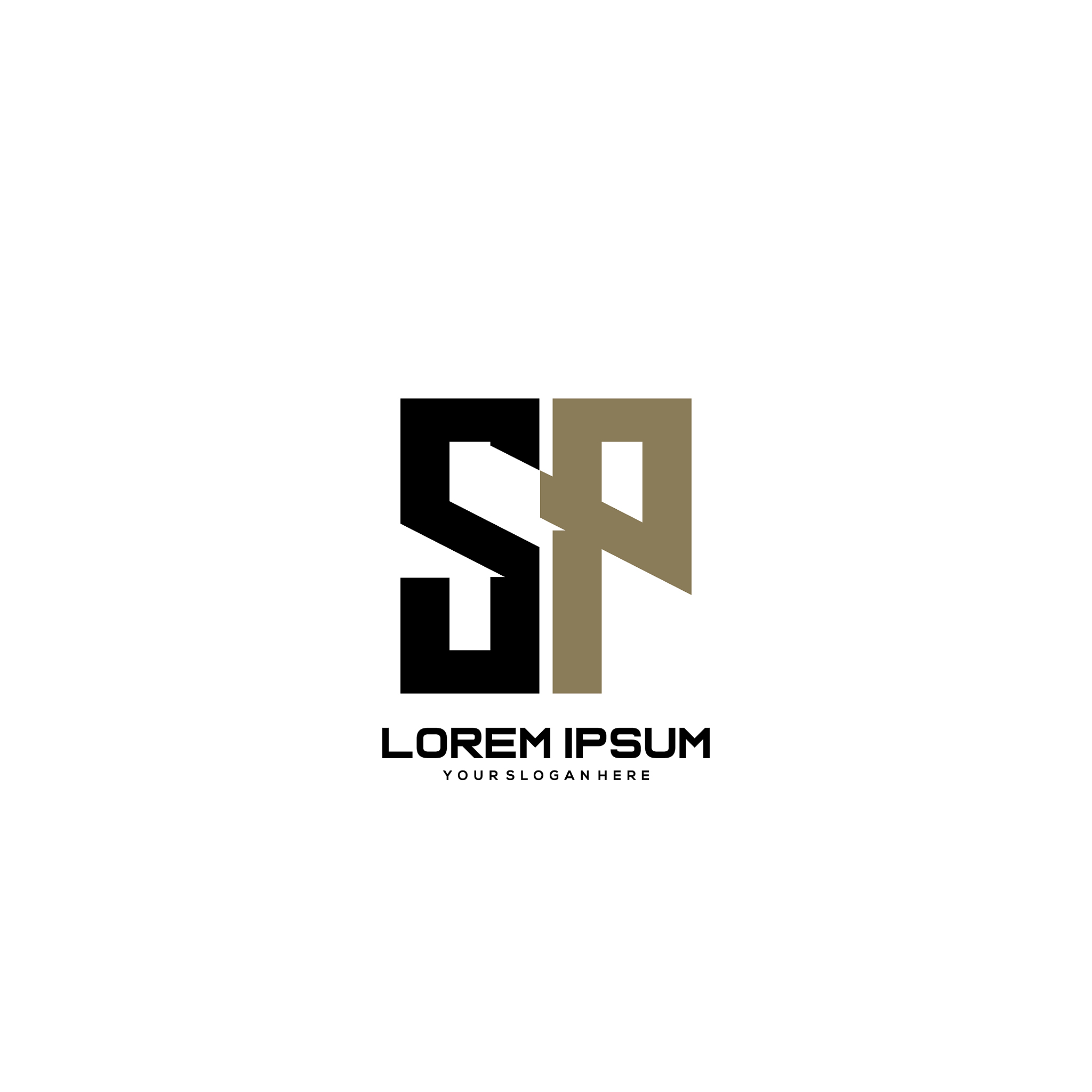 sp initial letter minimalist art logo