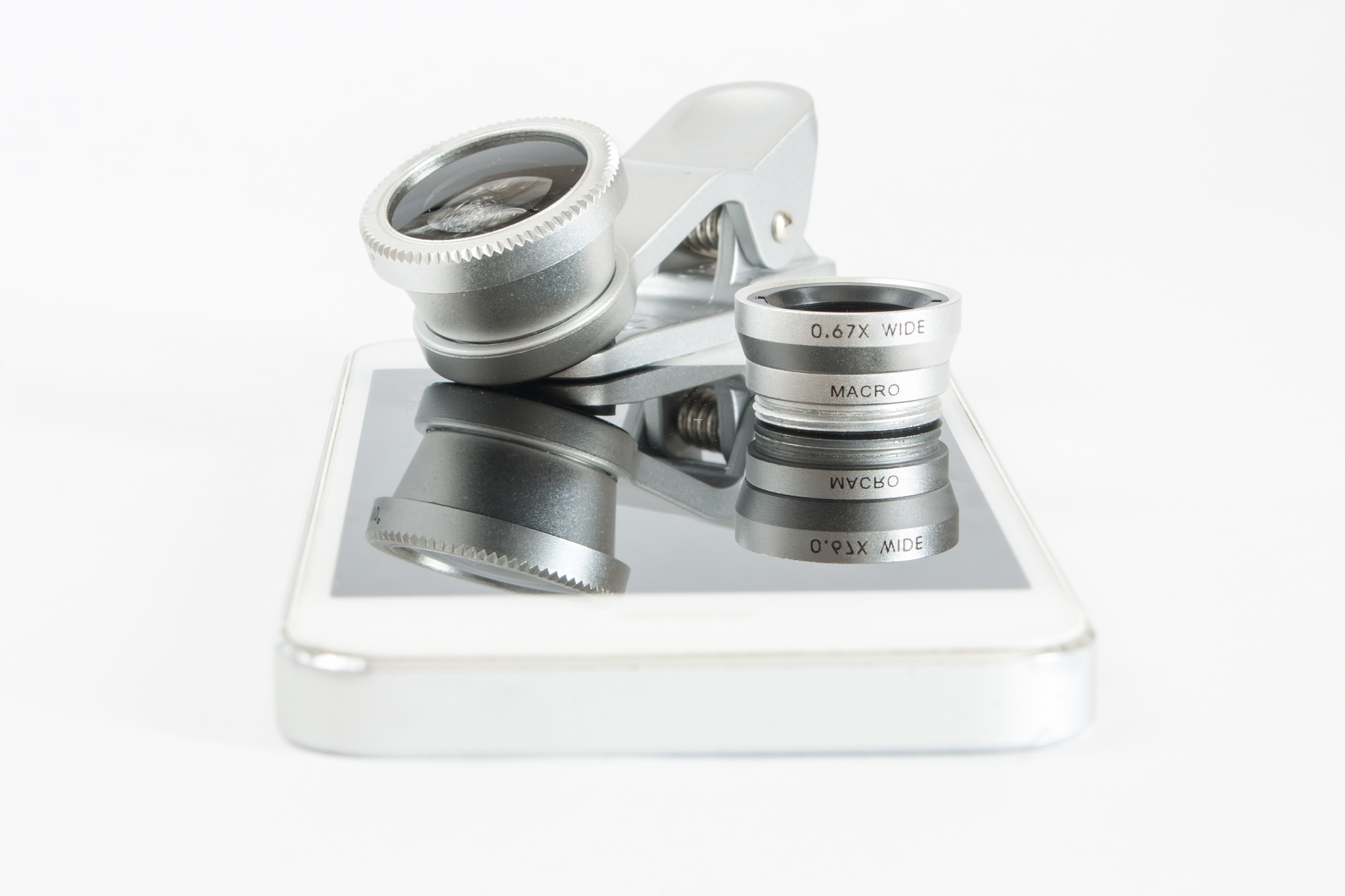 set fisheye lens for mobile phone white background