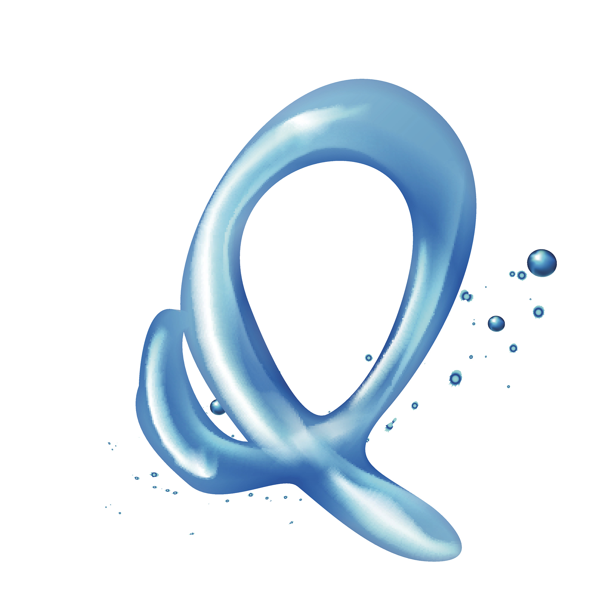 3d water letter q