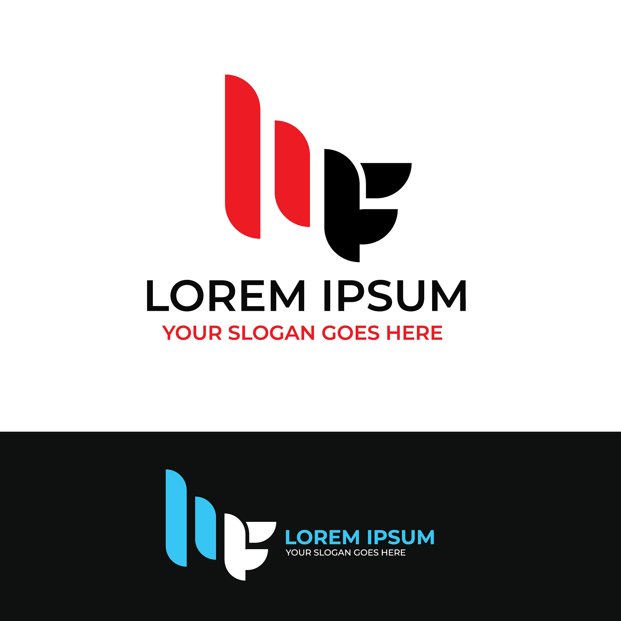 creative modern mf letter logo design template vector eps