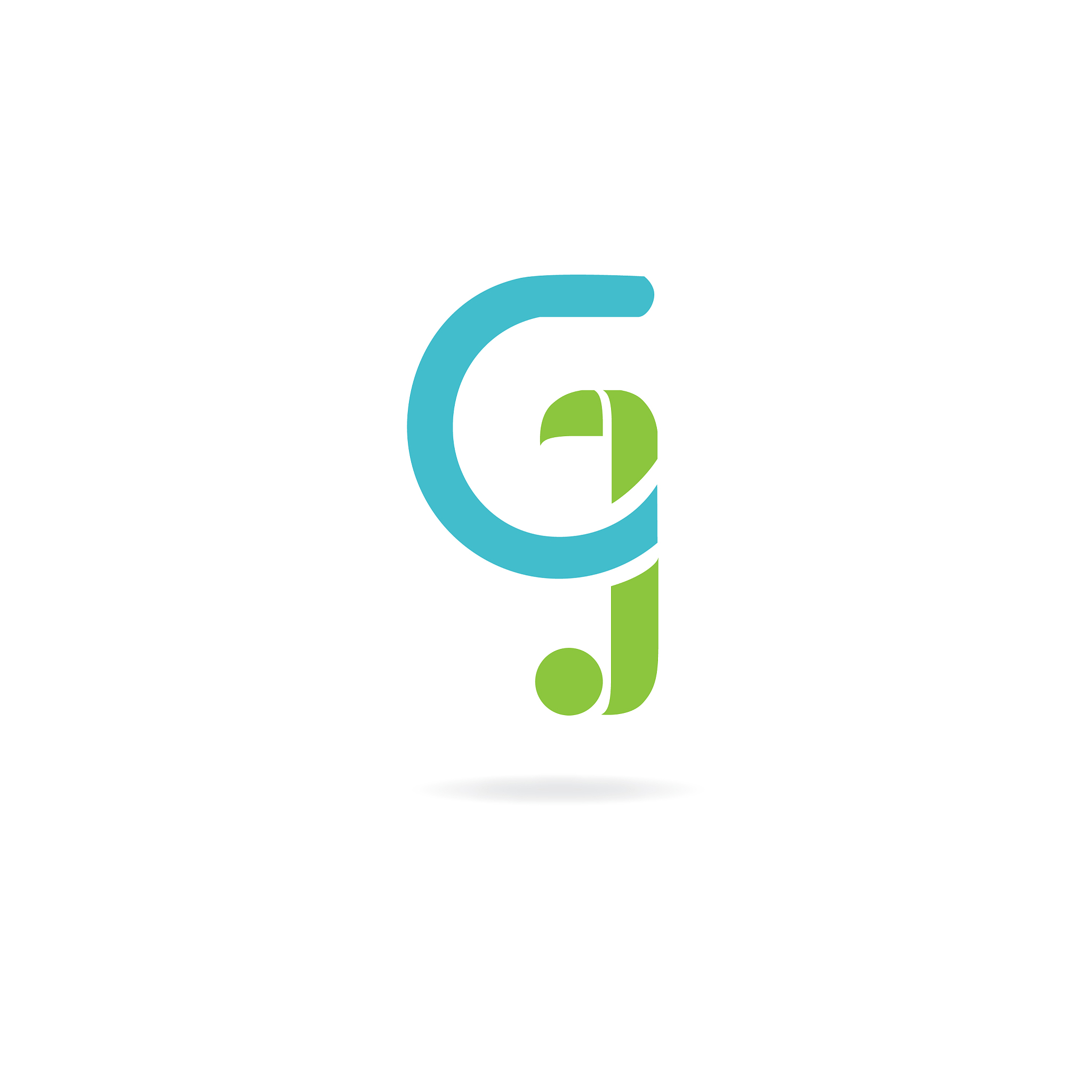 letter j and g logo icon design template elements