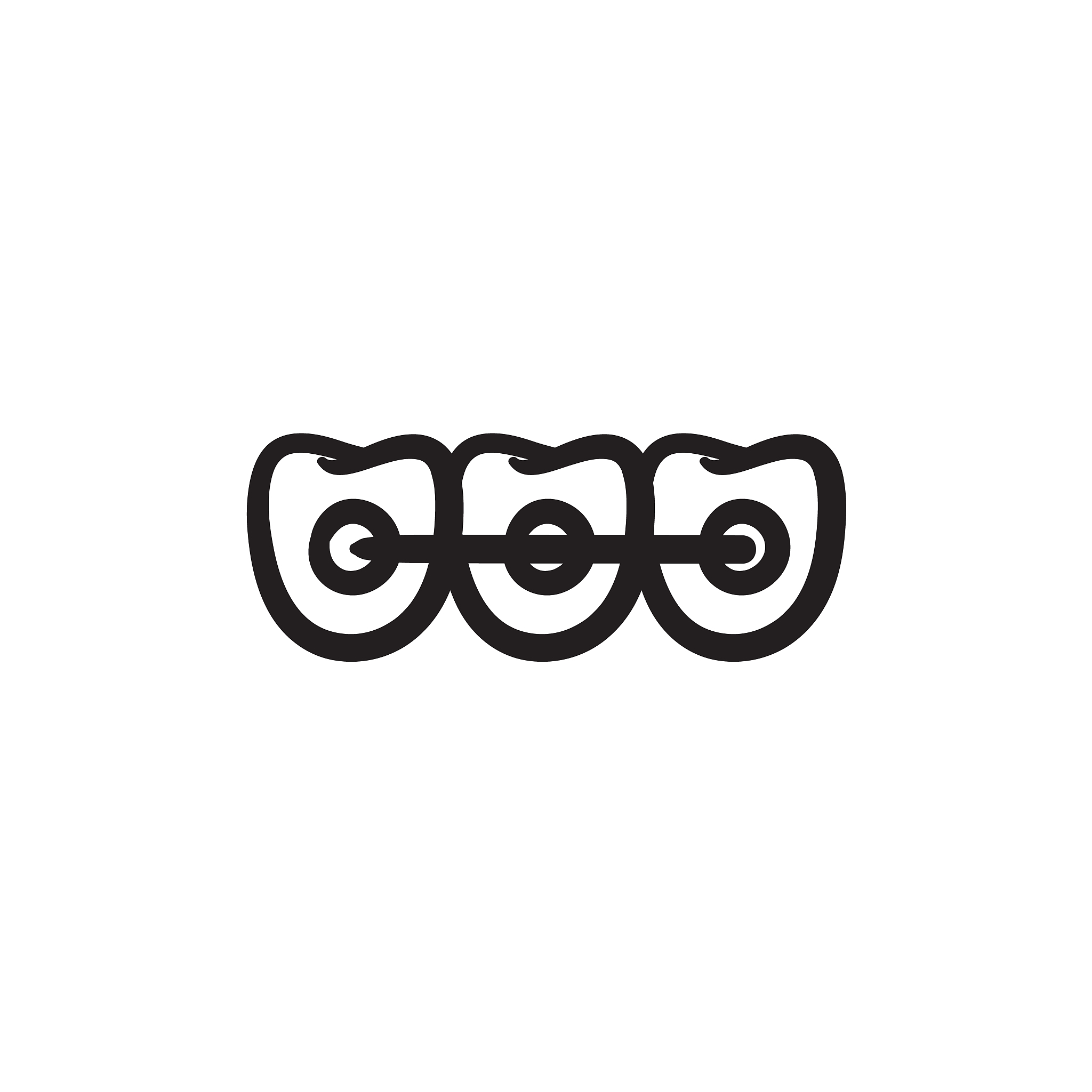 orthodontic braces sketch icon