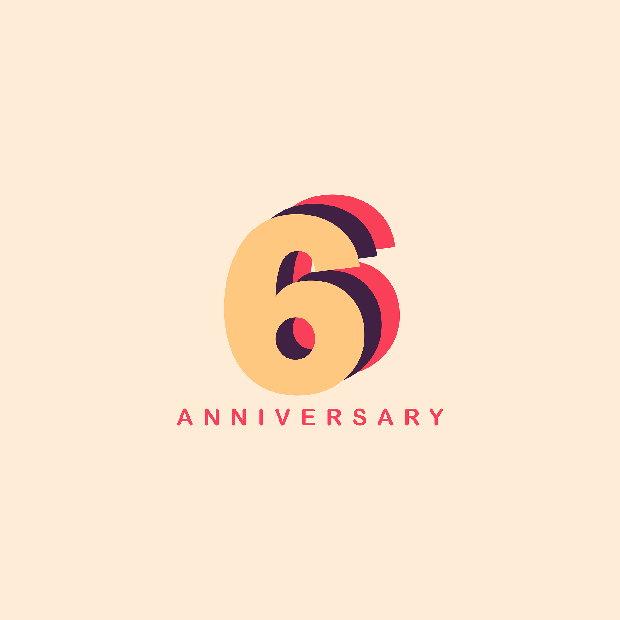 6 years anniversary template design