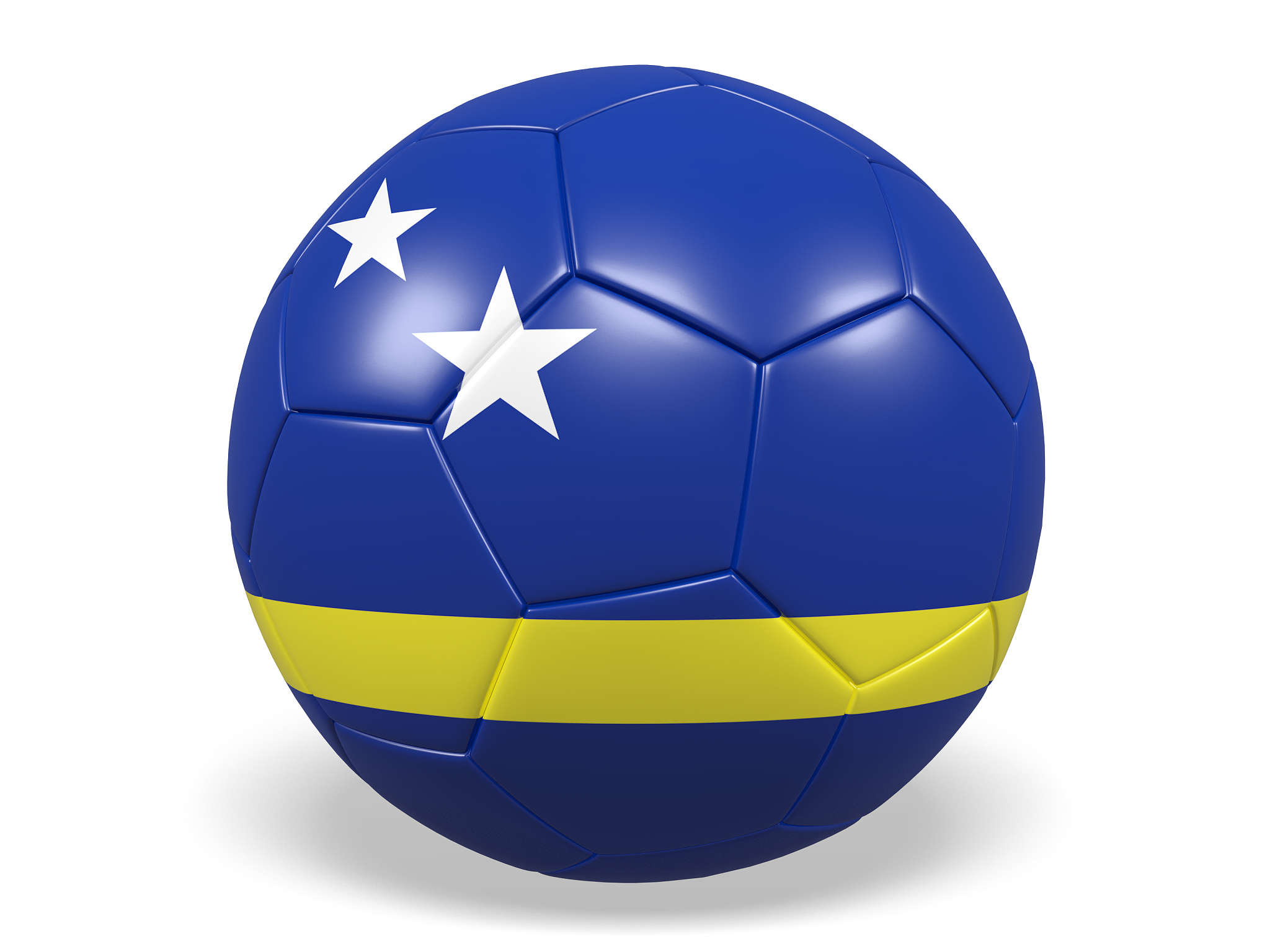 football/soccer ball with a cura?ao flag.