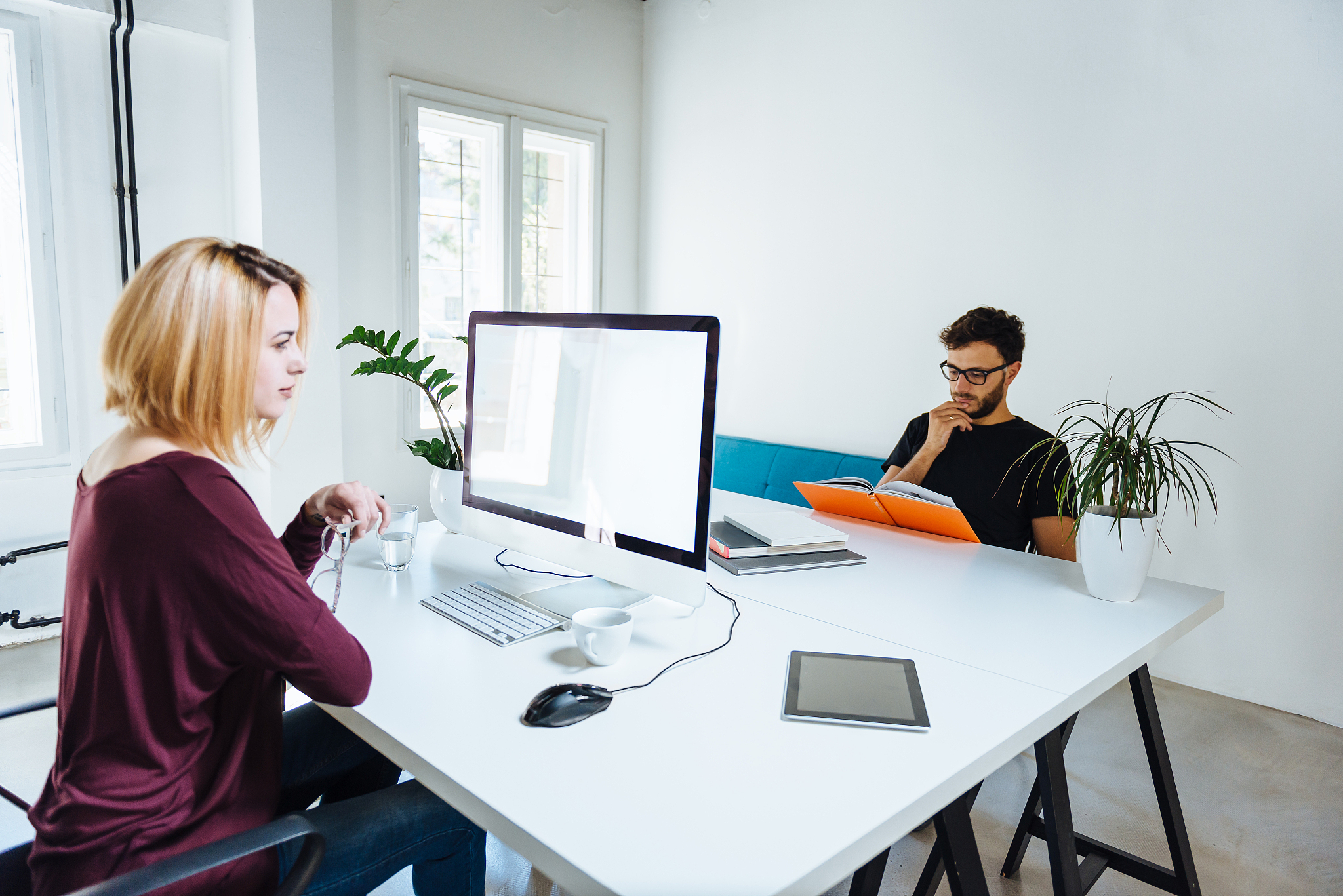 young business people working in office