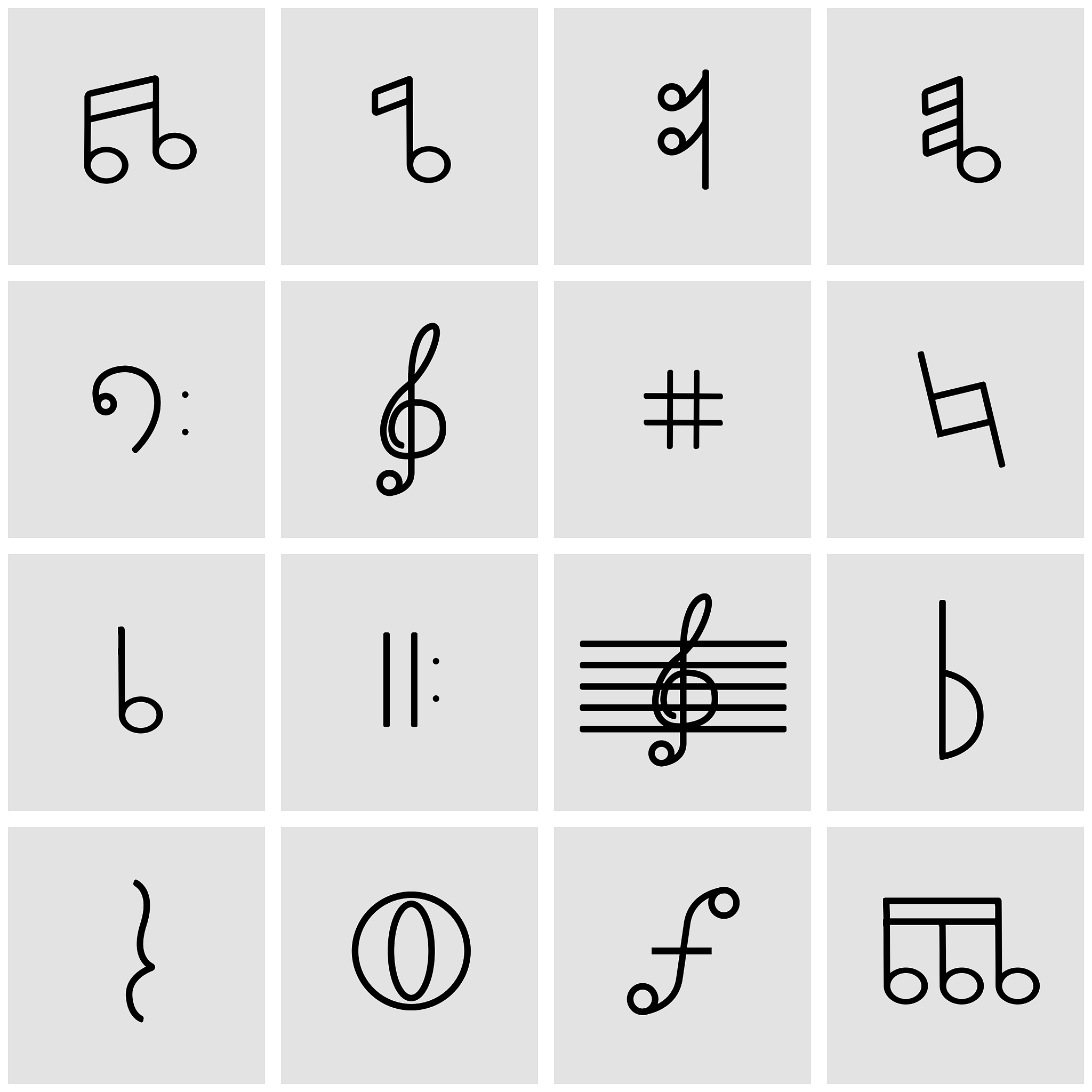 line notes icon set
