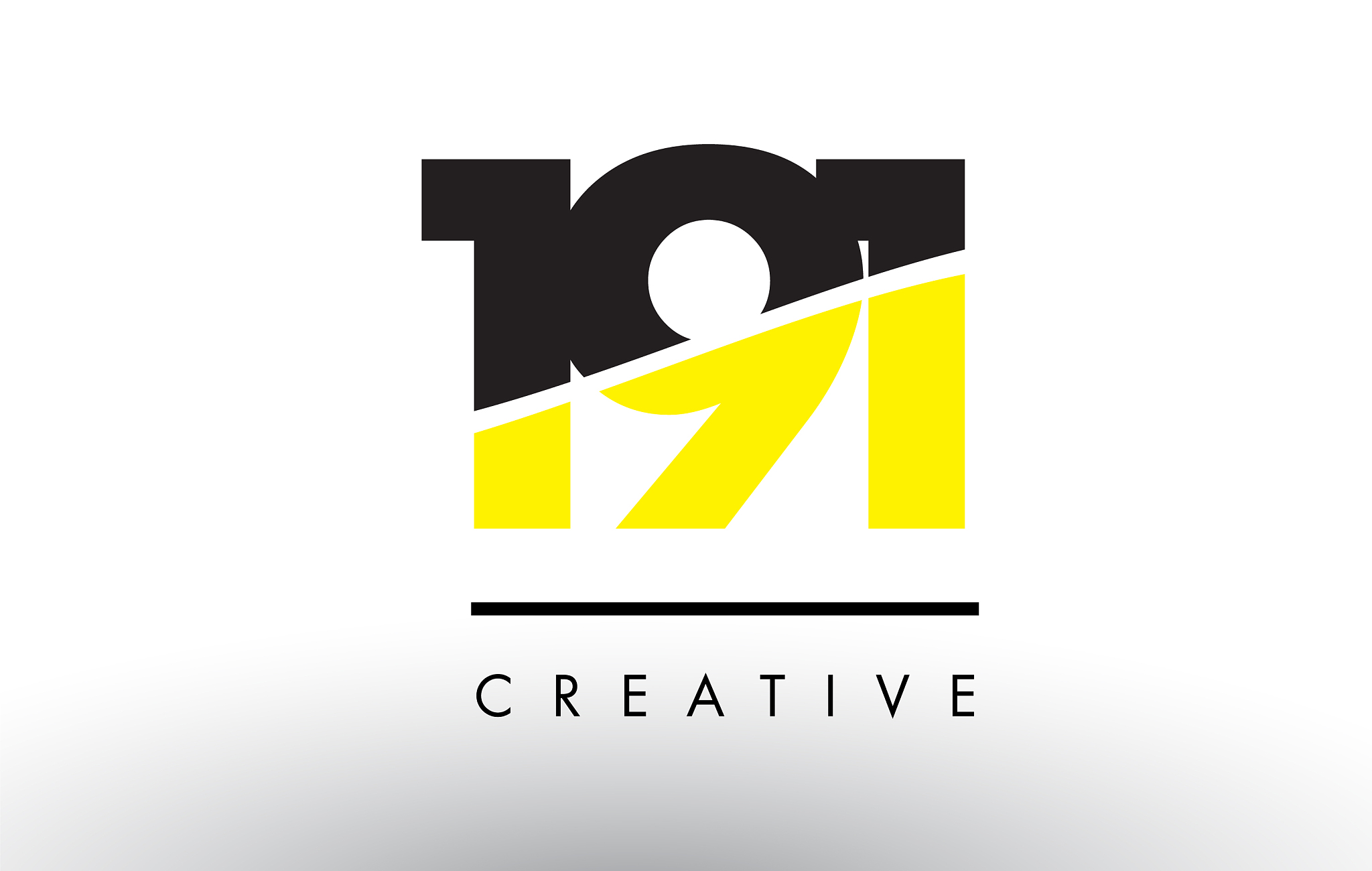 191 black and yellow number logo design
