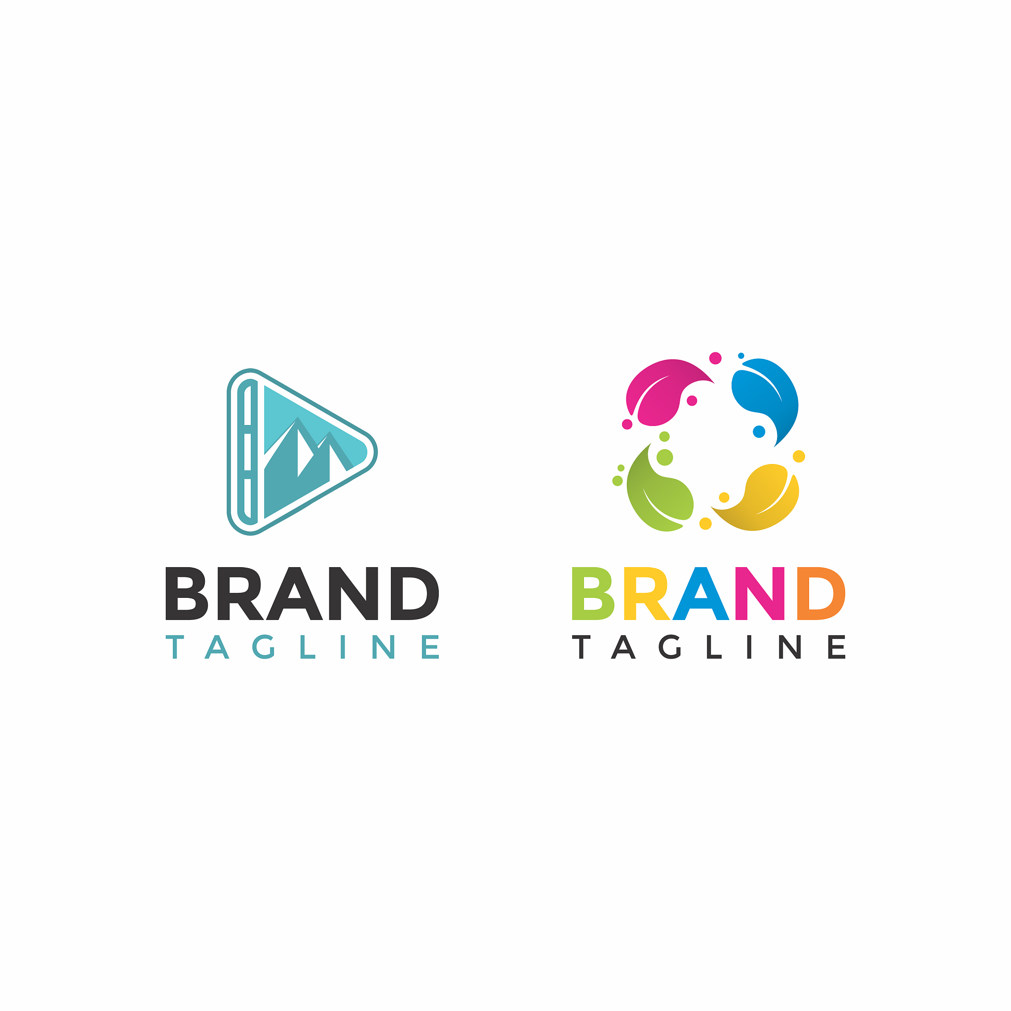 two kind logo flat button with mountain