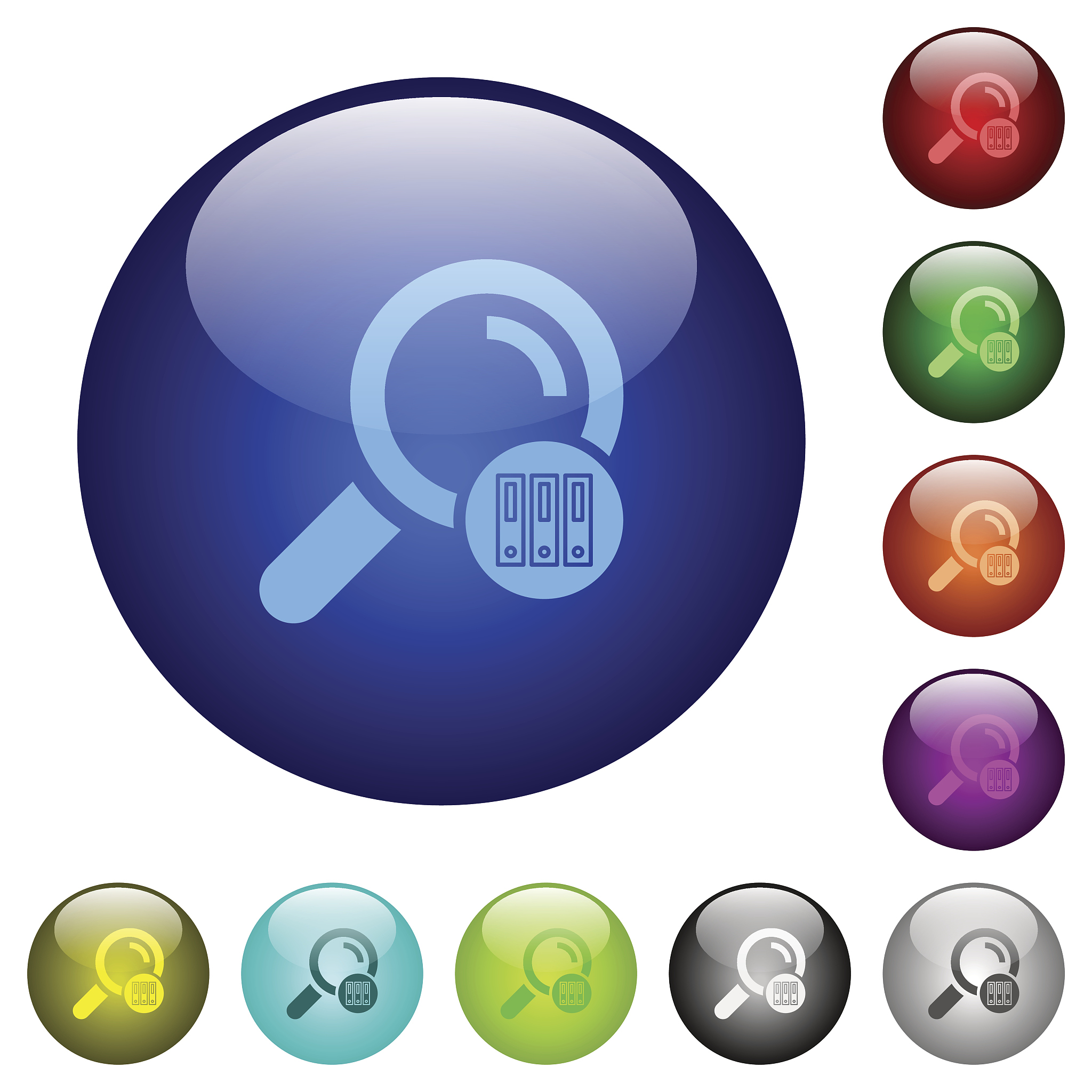 archive search results color glass buttons