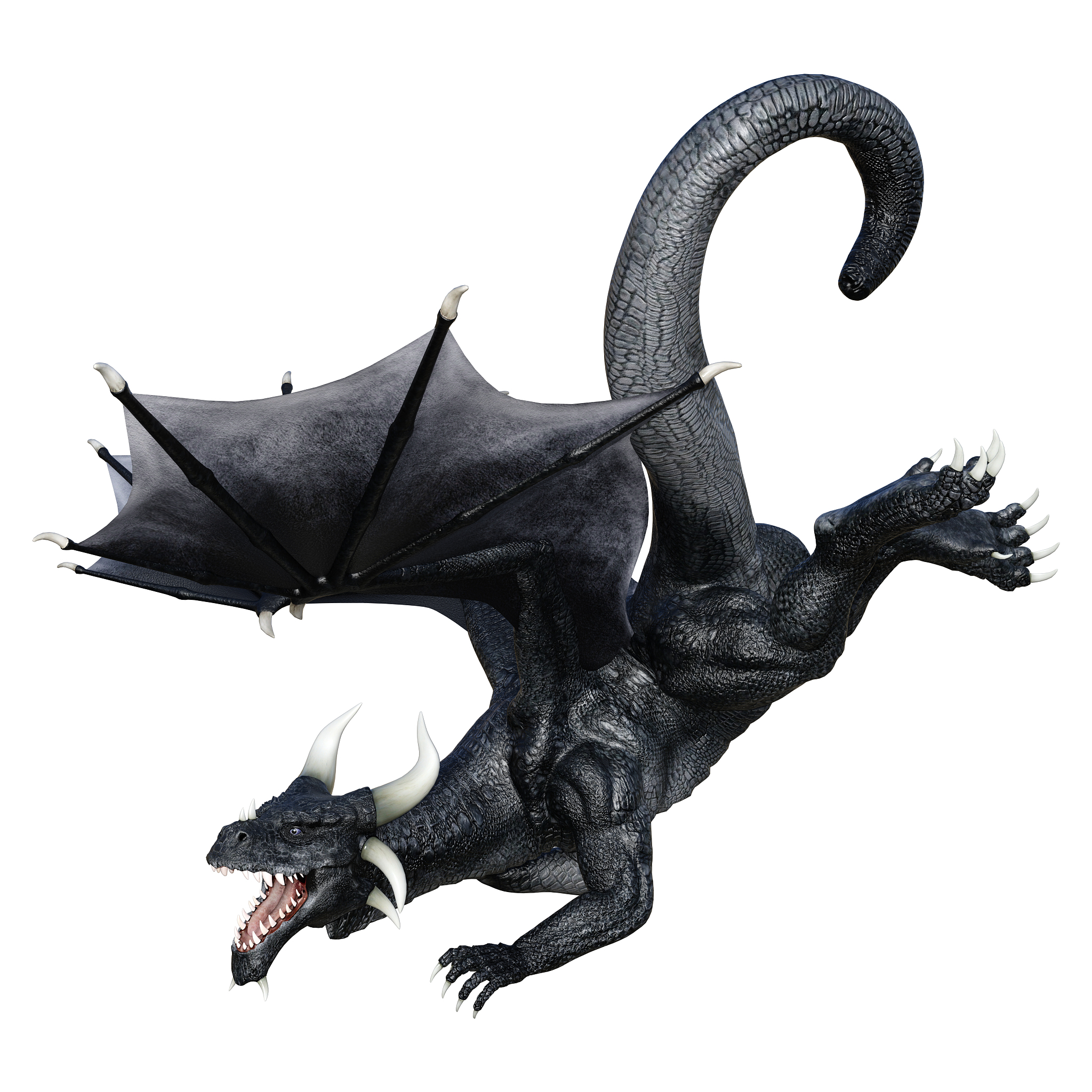 3d illustration fantasy dragon on white