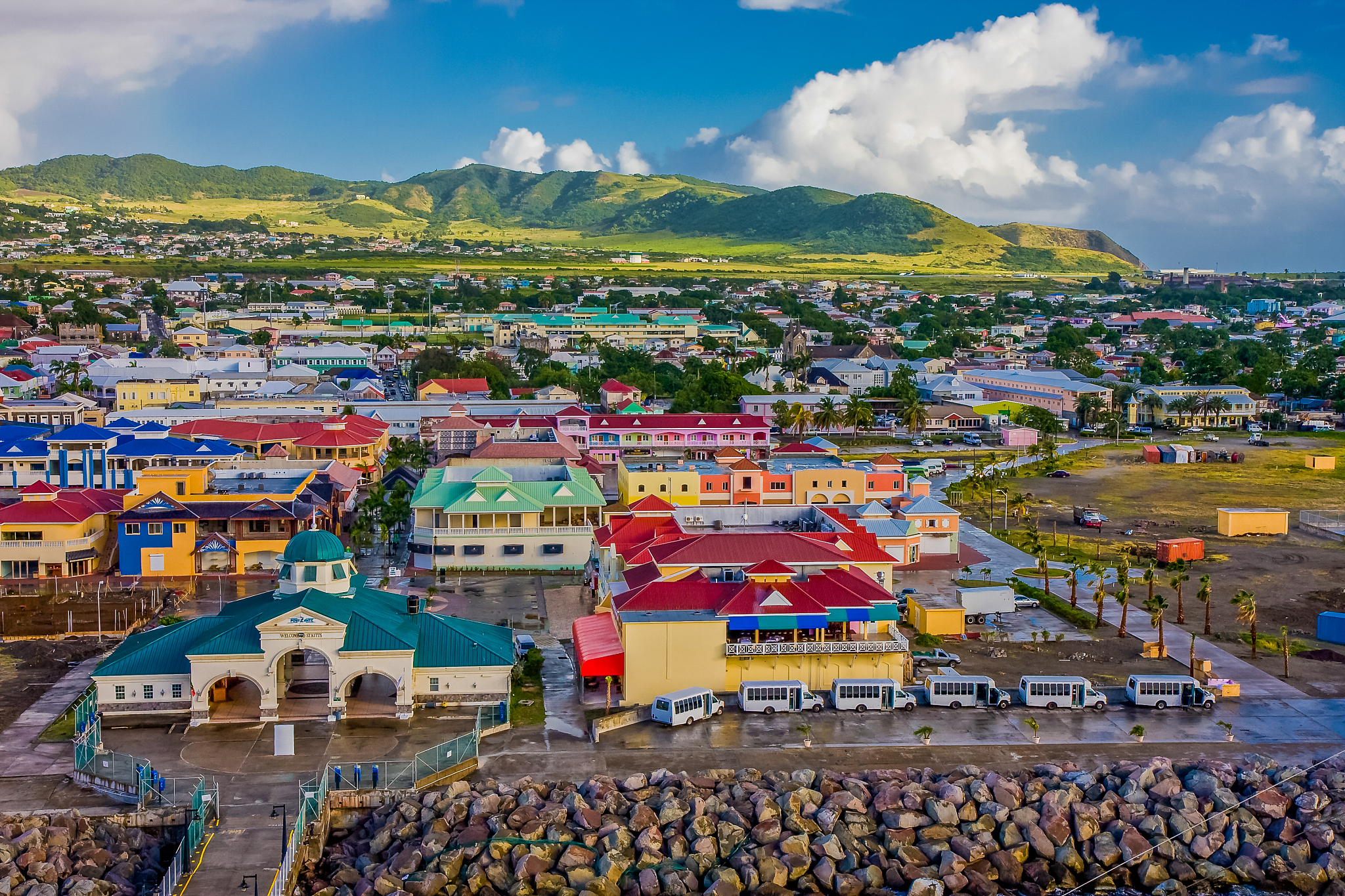 high angle view of townscape against sky