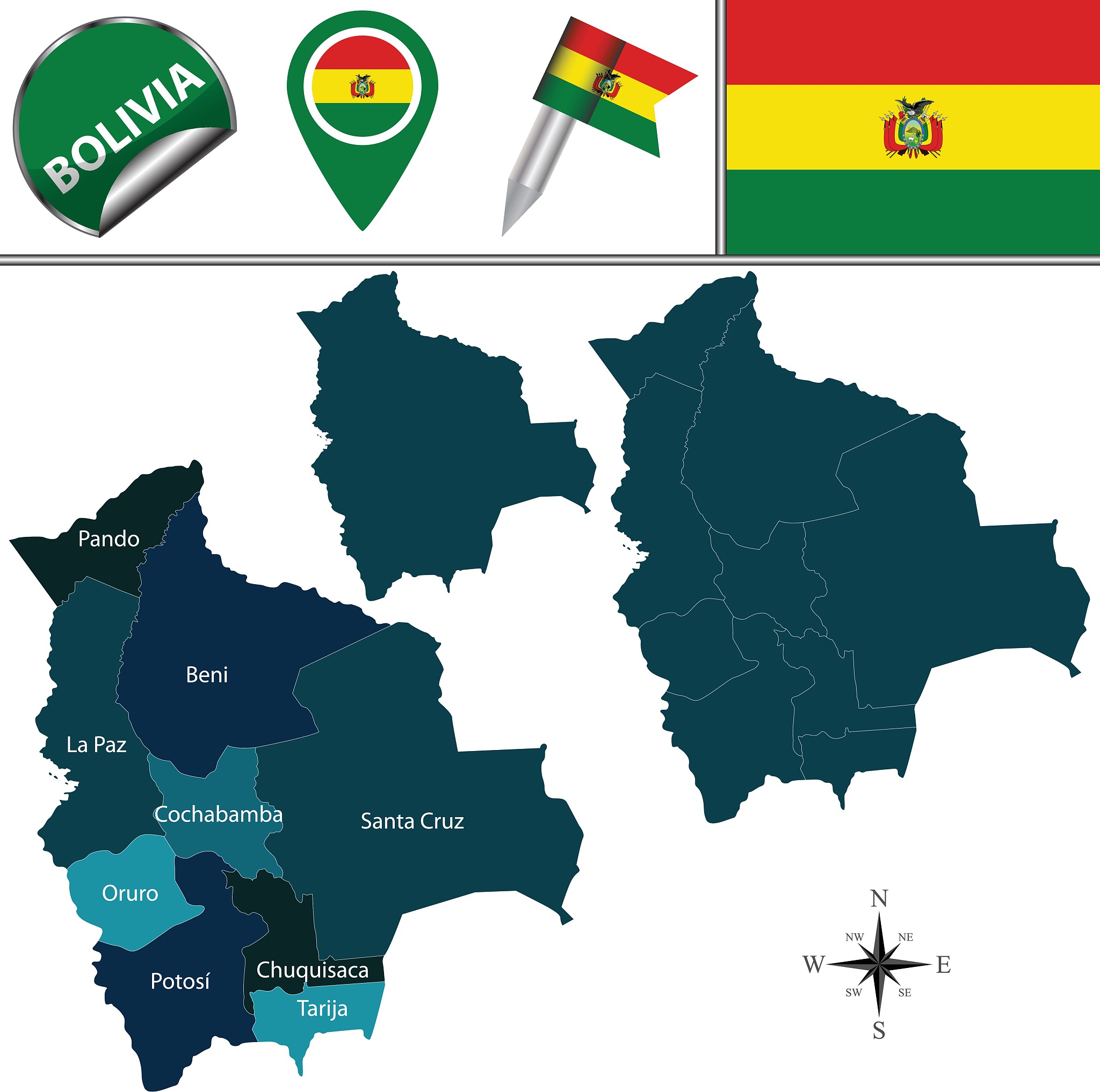 map of bolivia