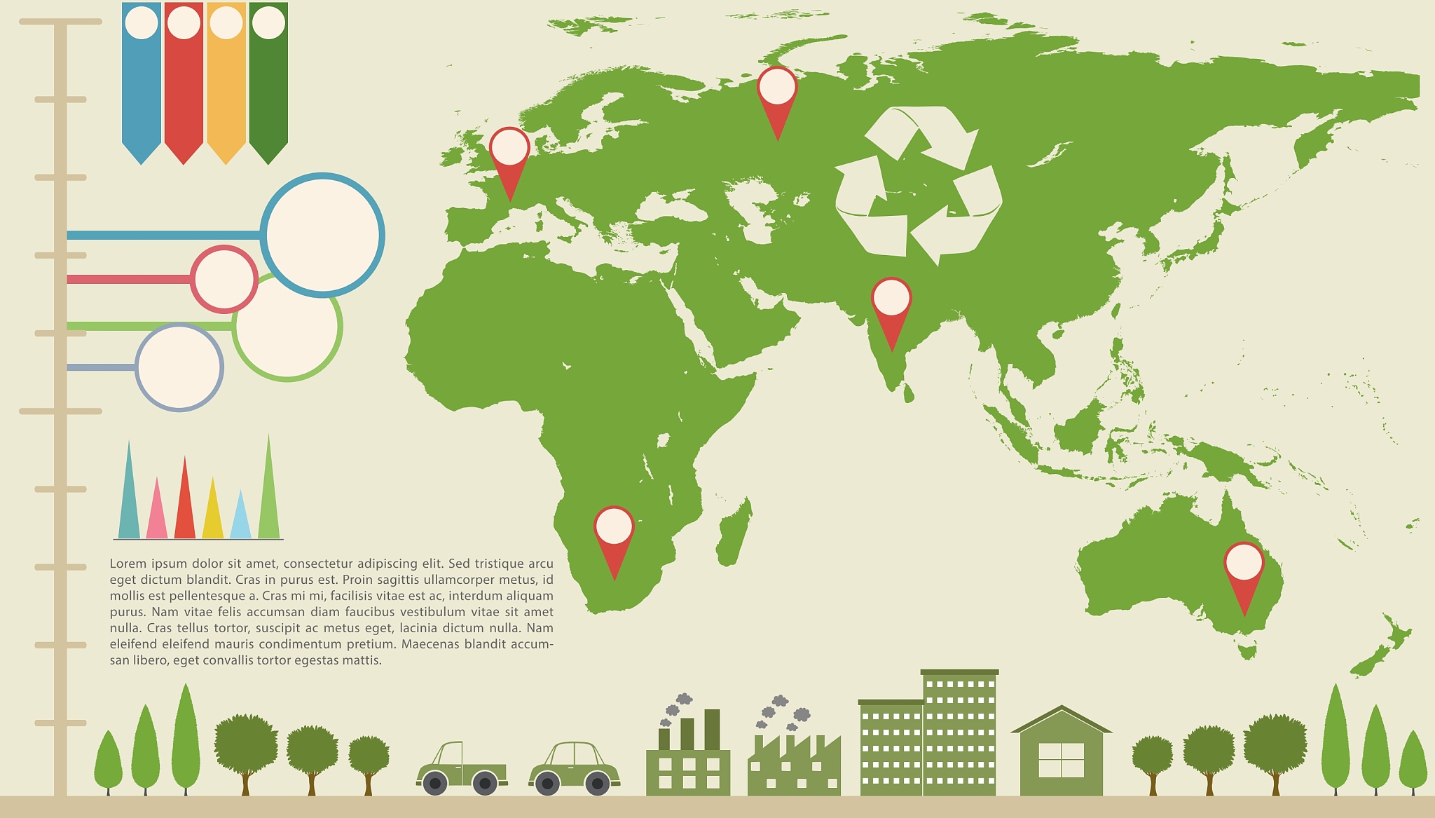 an infographics with a map