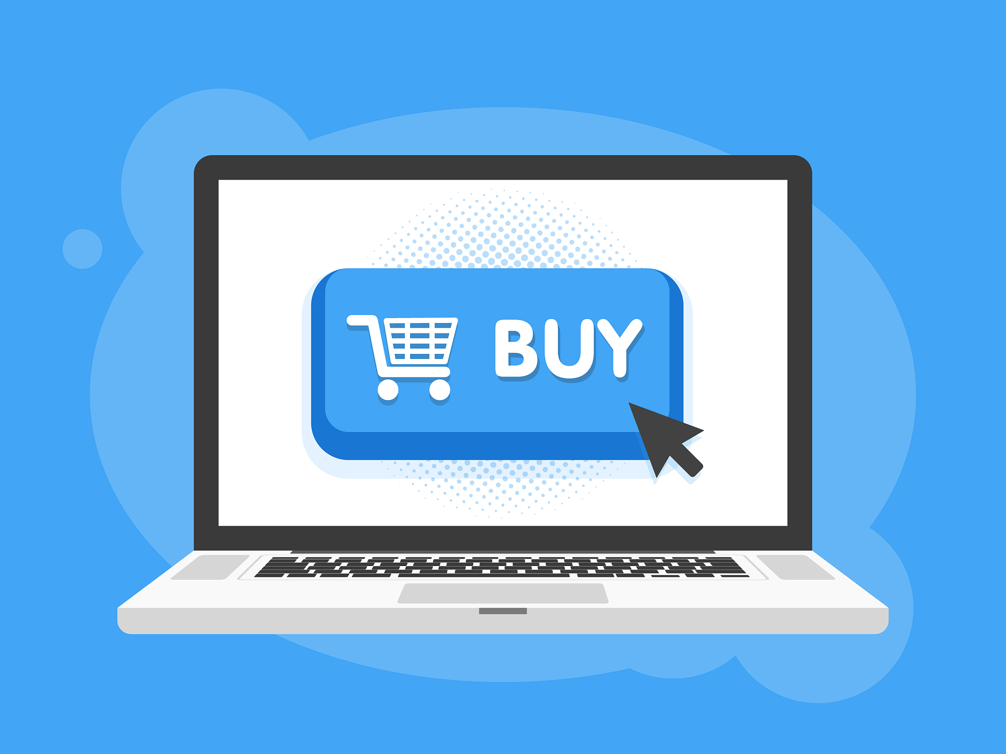 modern buy button design with mouse click symbol
