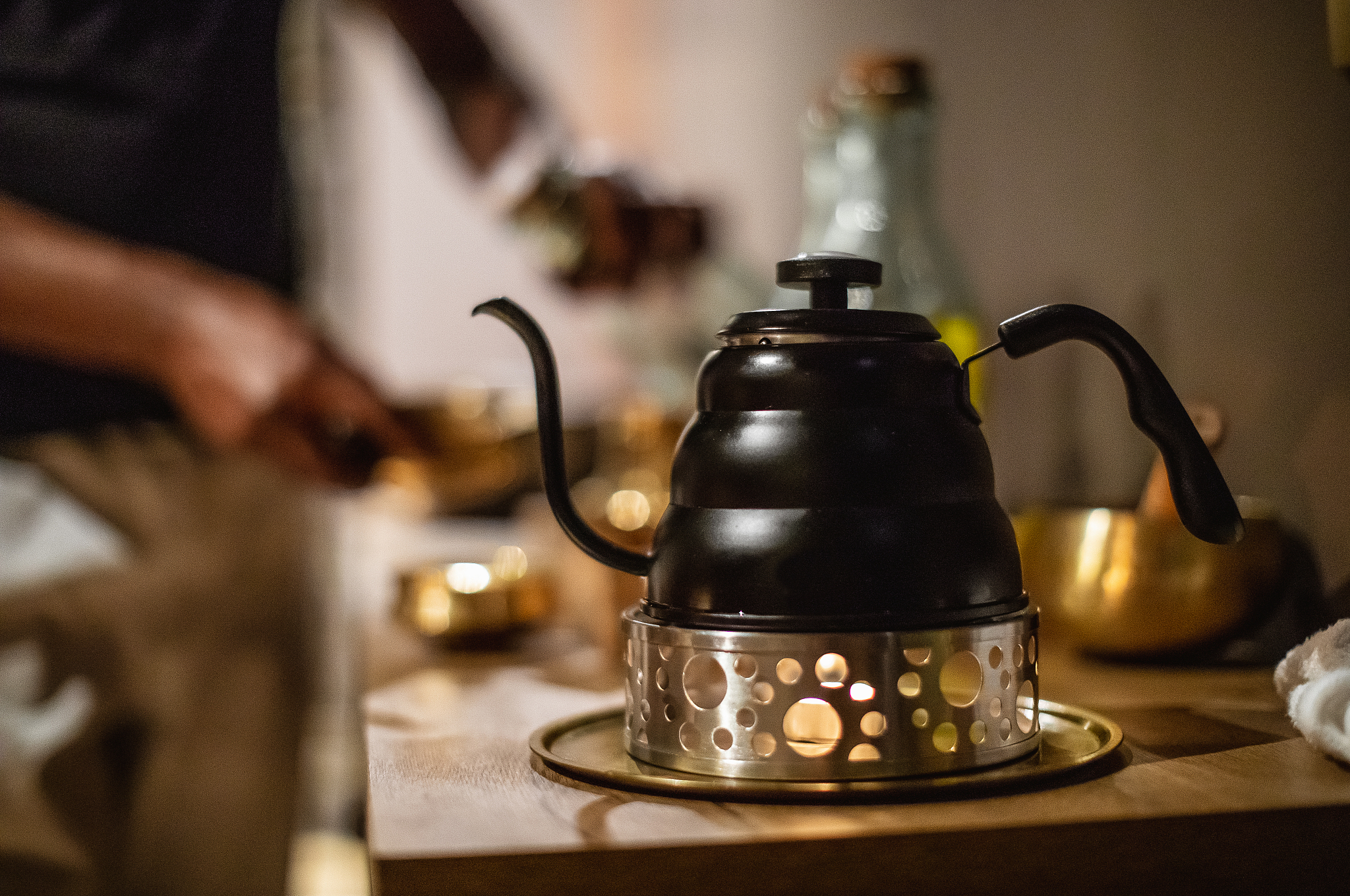 close up of a ayurvedic oil warmer