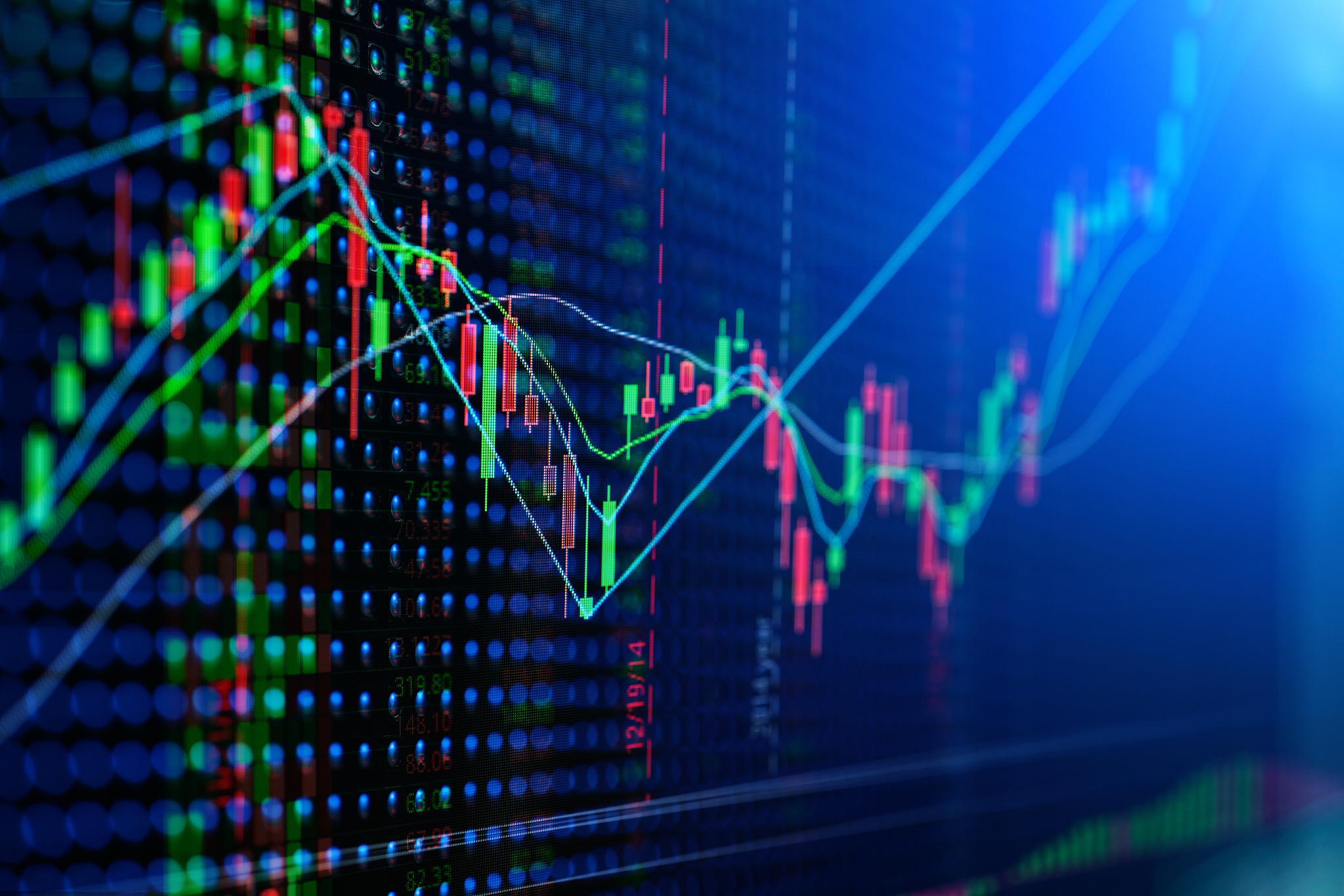 financial stock chart market ld display trading board screen bus