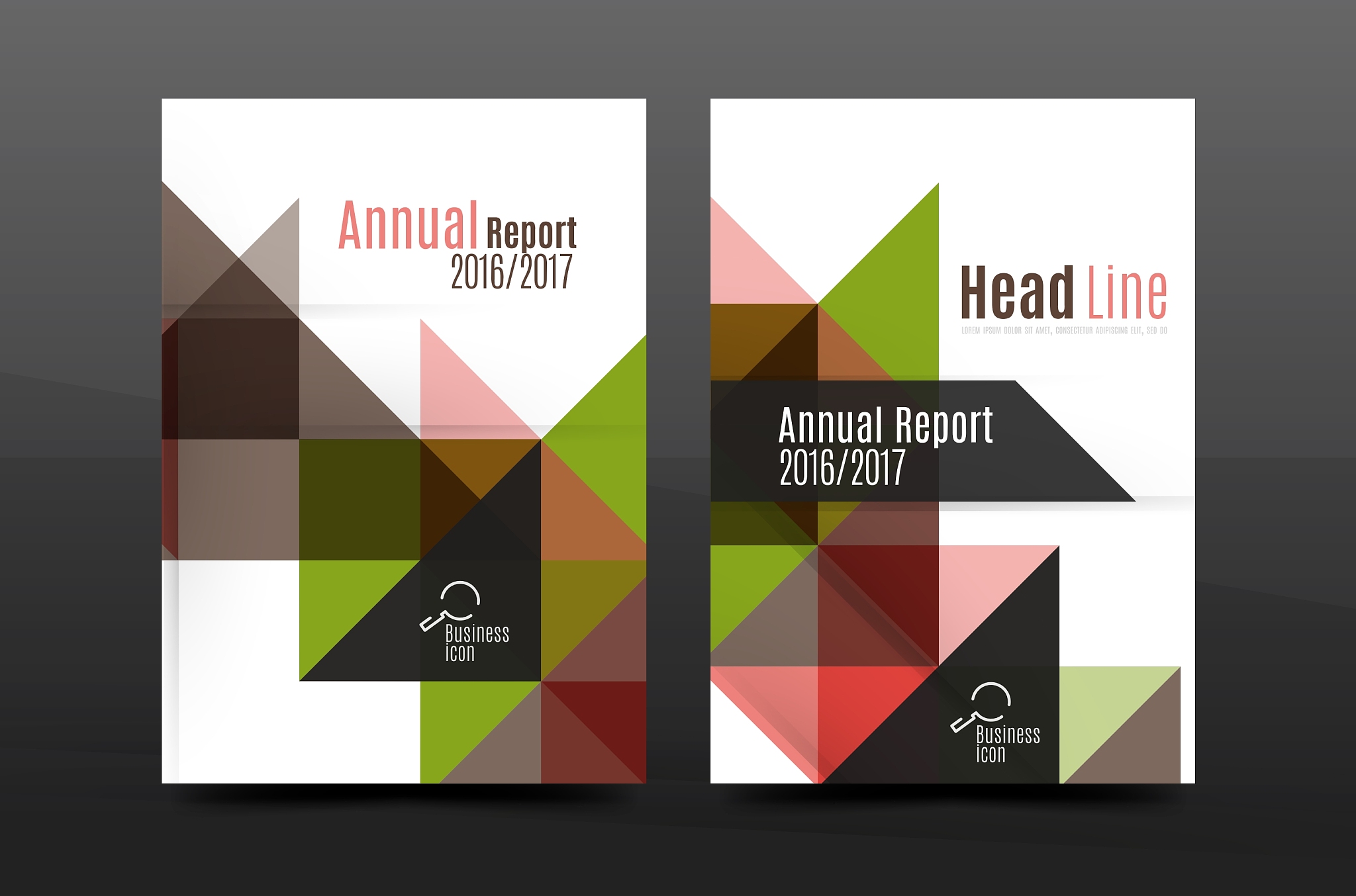 colorful geometry design annual report a4 cover
