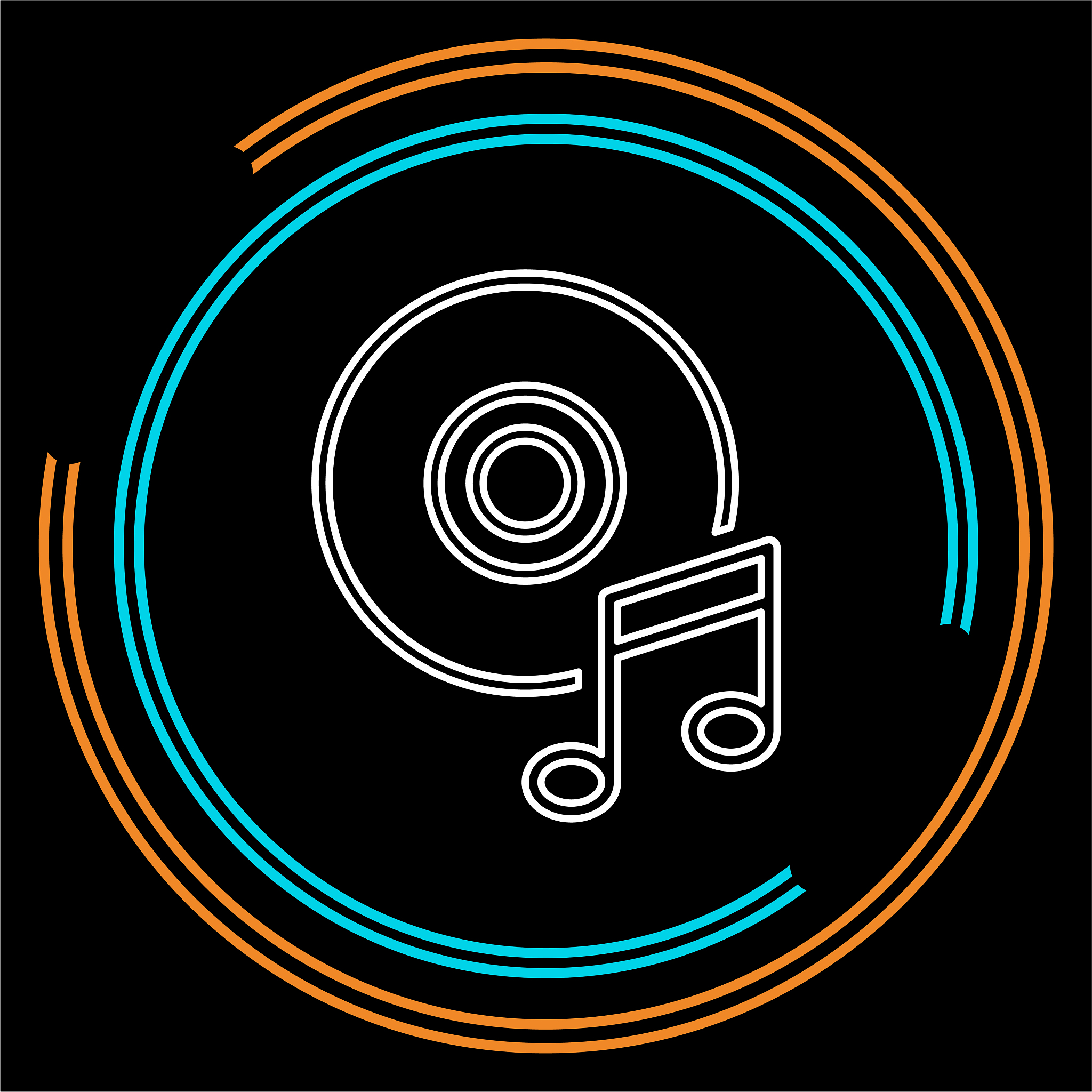 music note dvd button - media or music player
