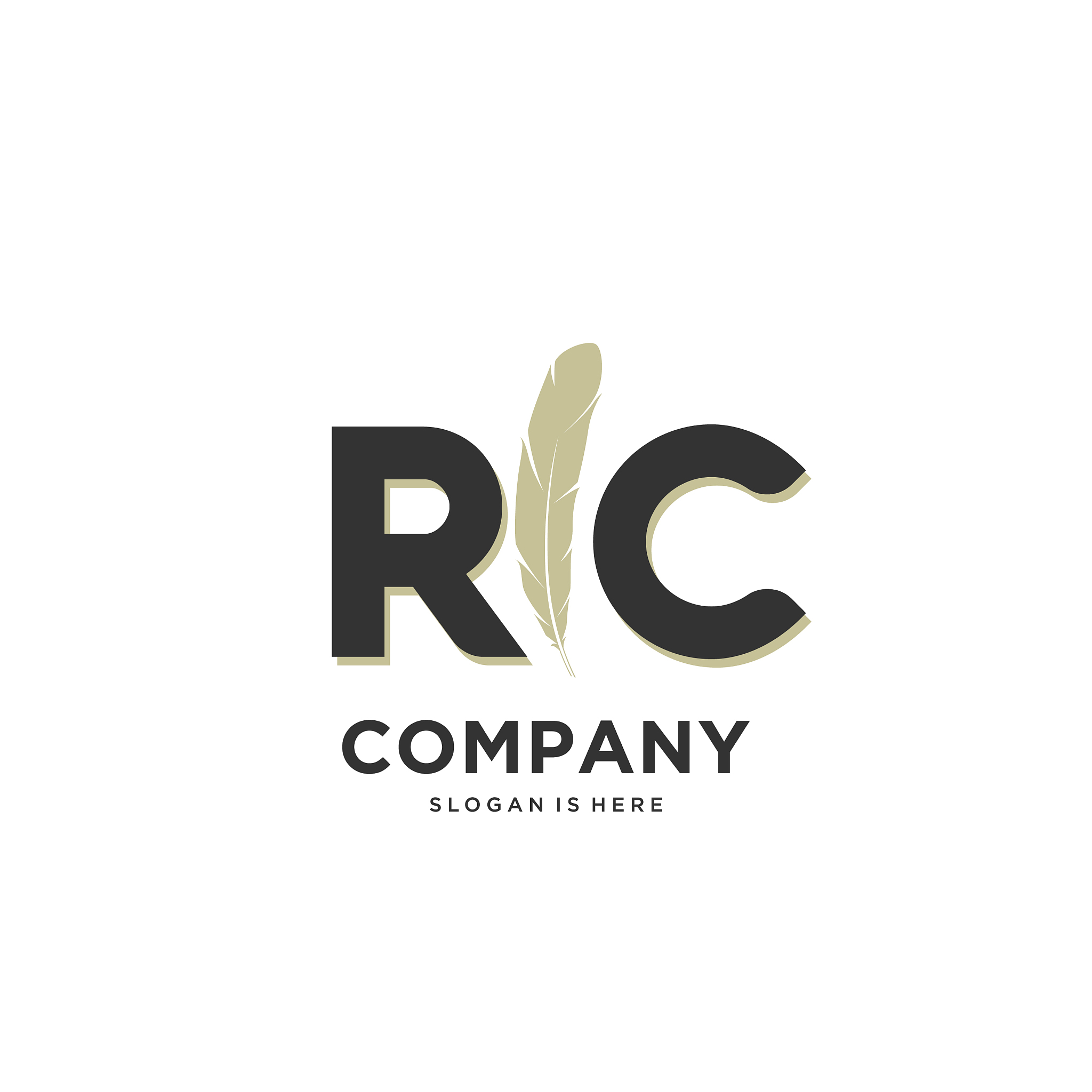 initial rc letter unique attractive creative