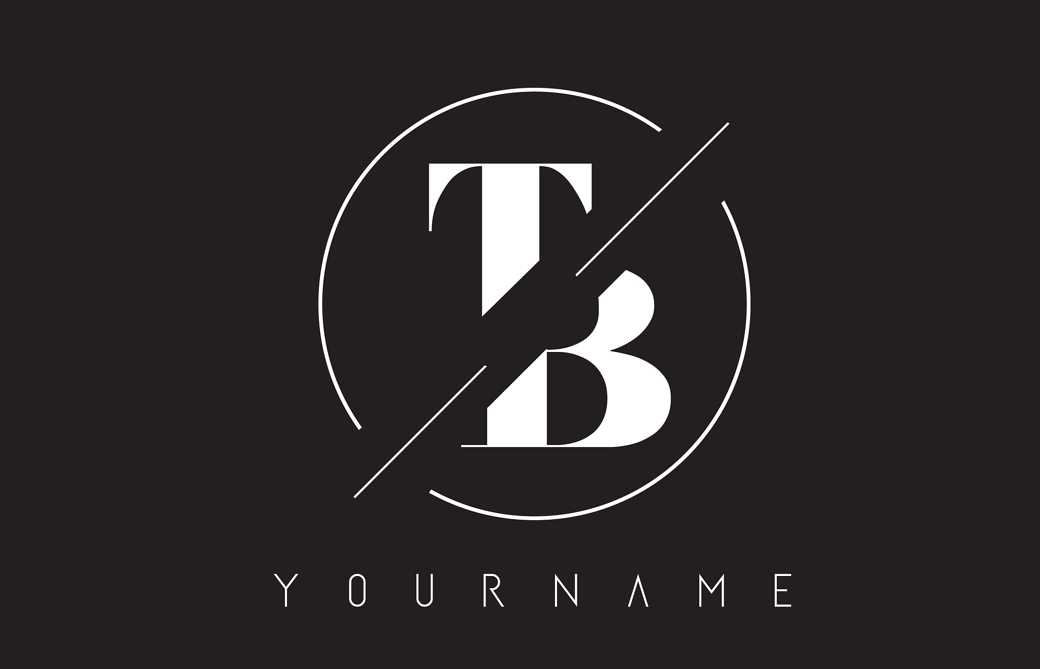 tb letter logo with cutted and intersected design