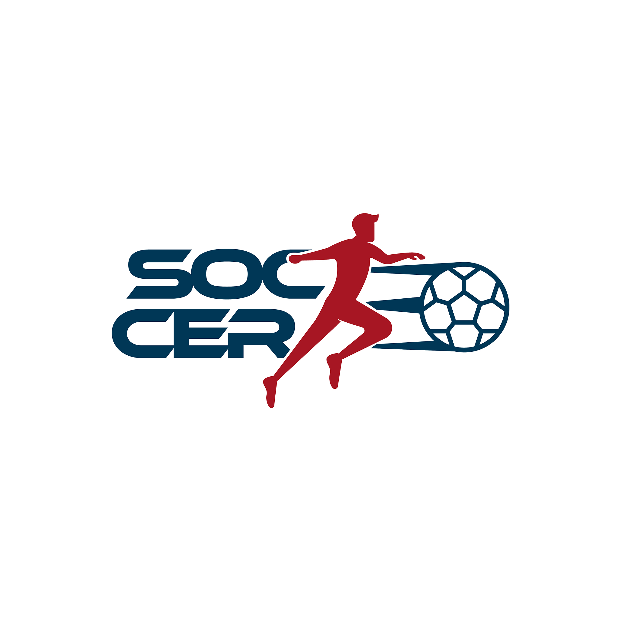 sport with soccer text and with soccer player