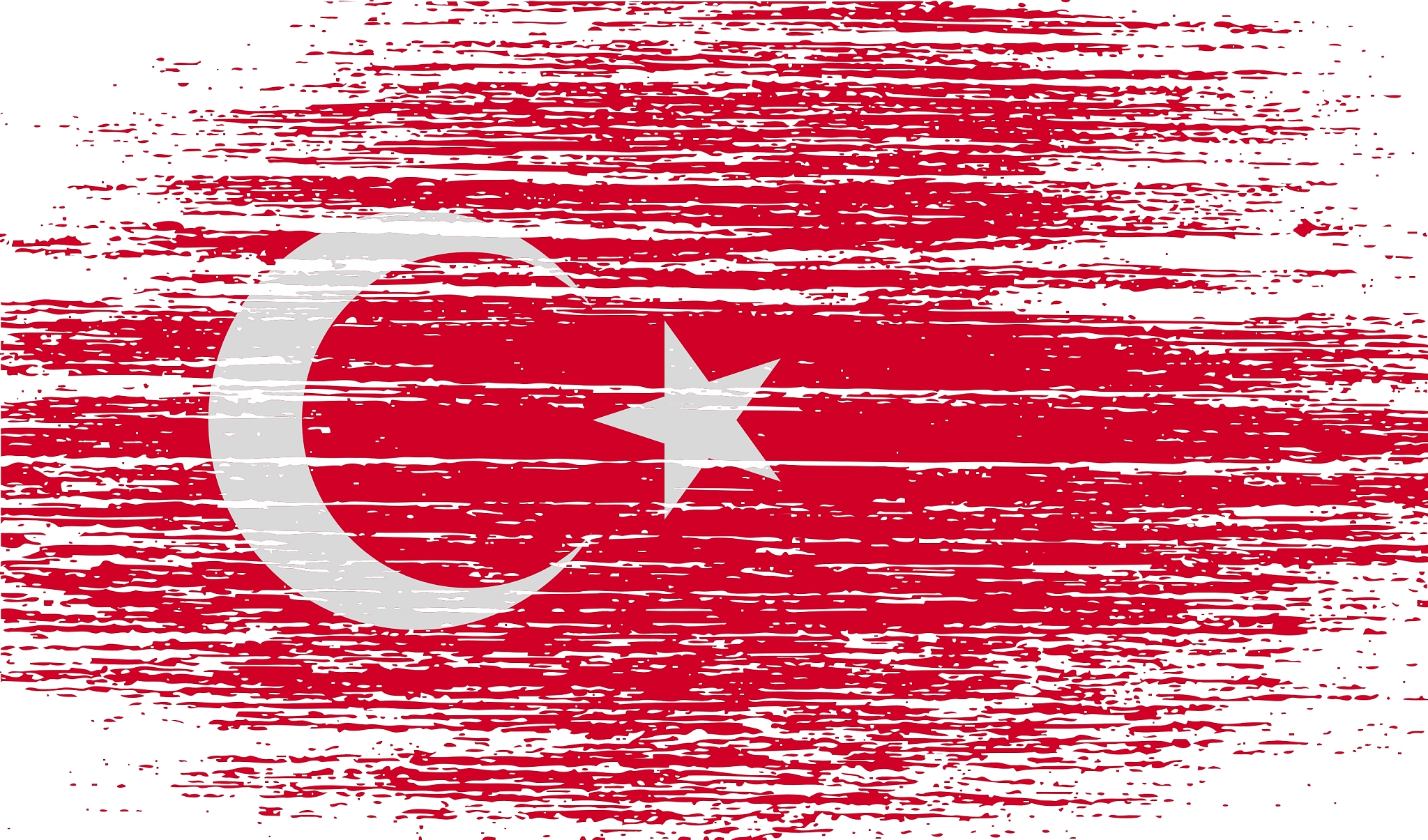 flag of turkey with old texture