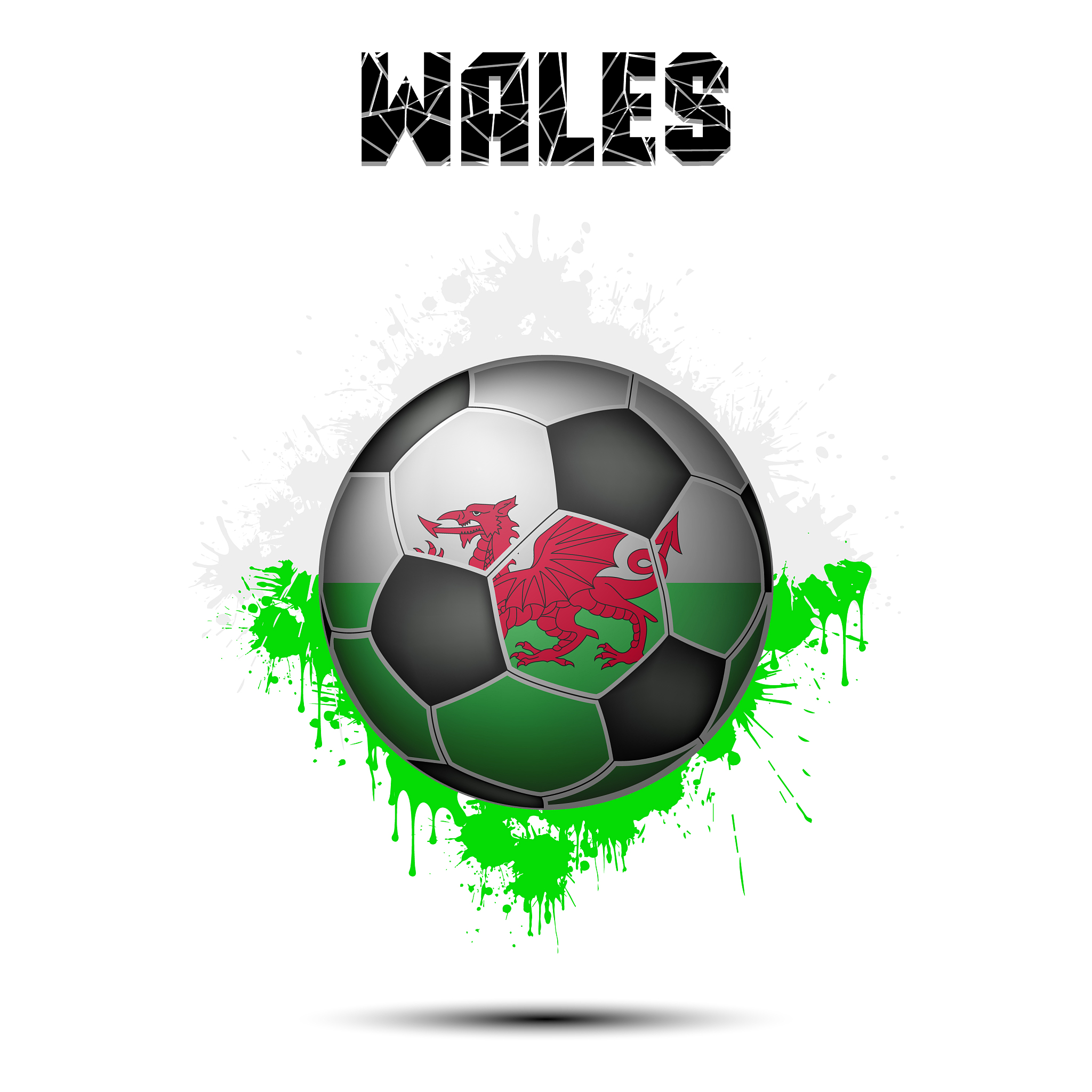 soccer ball in the color of wales