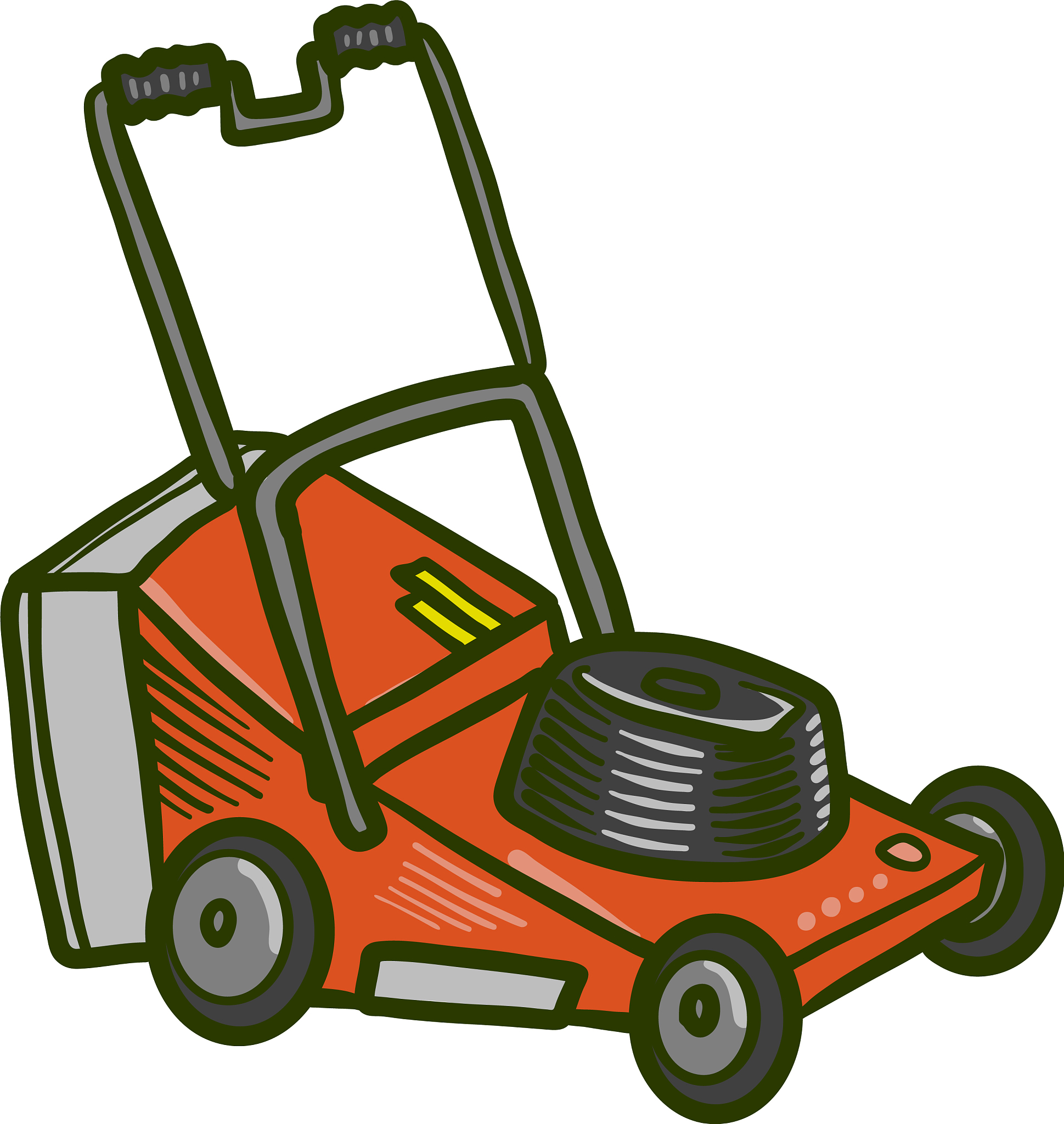 lawn mower icon hand drawn style