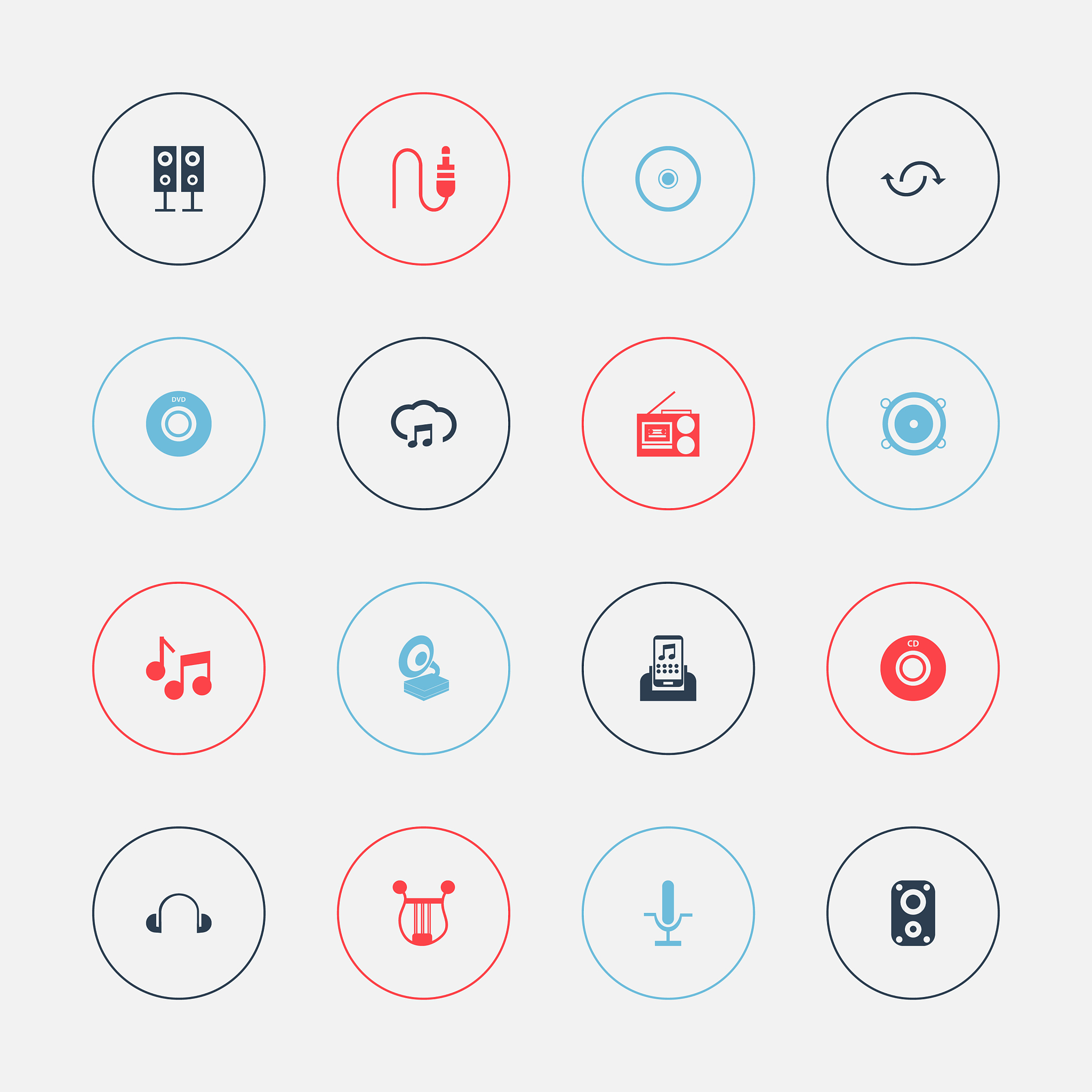 set of 16 editable song icons includes symbols