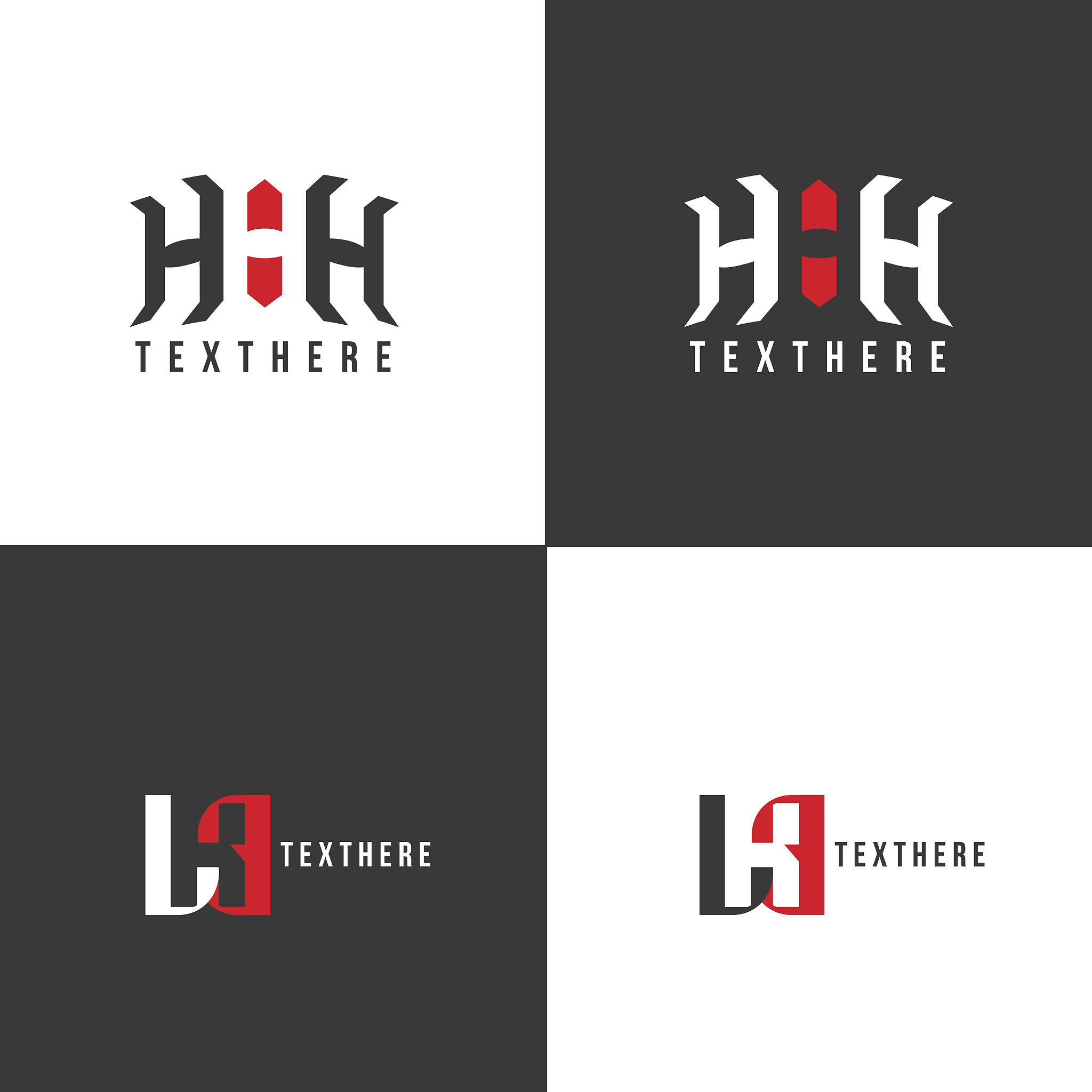 logo three letters h. hhh initials,