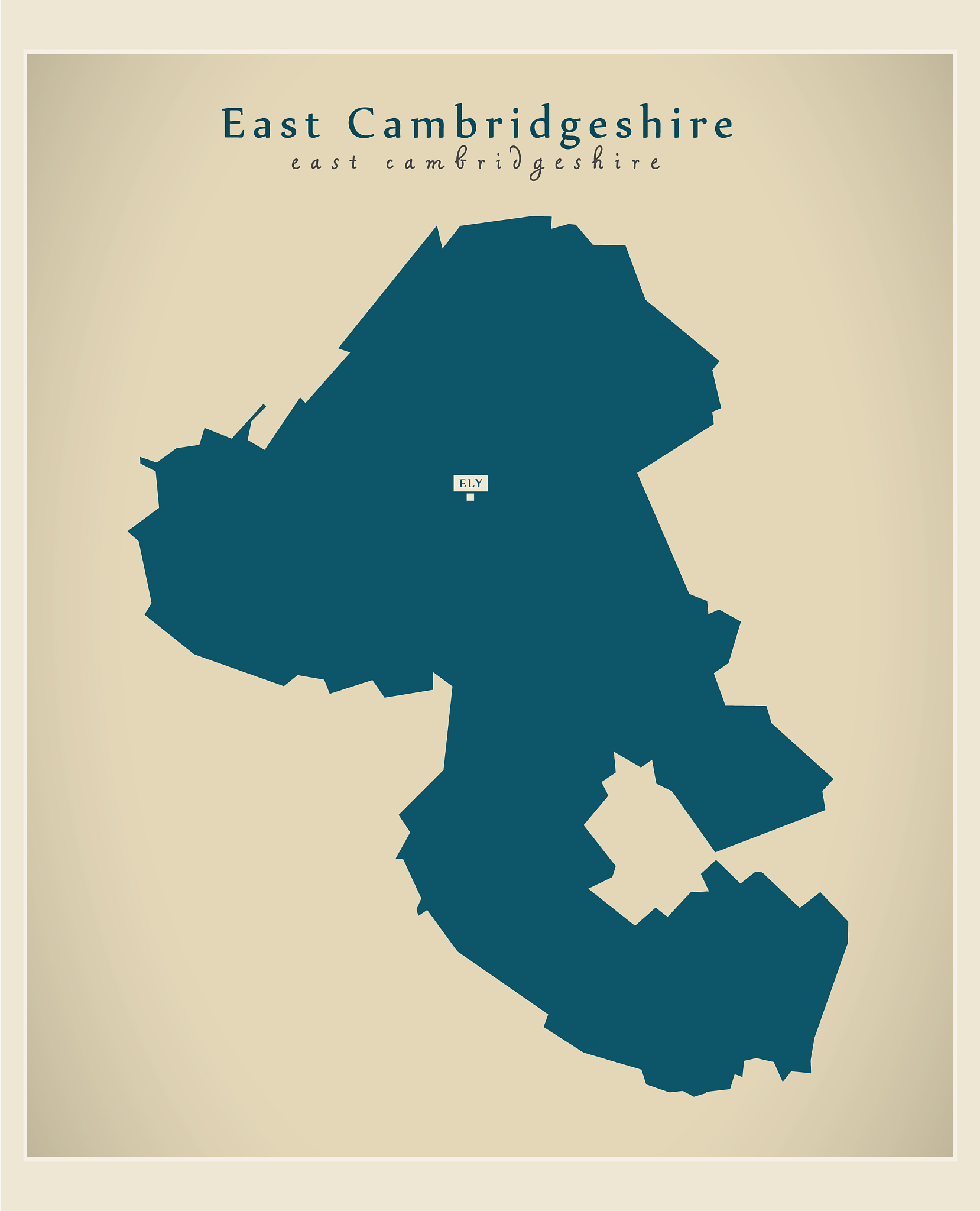 modern map - east cambridgeshire district uk