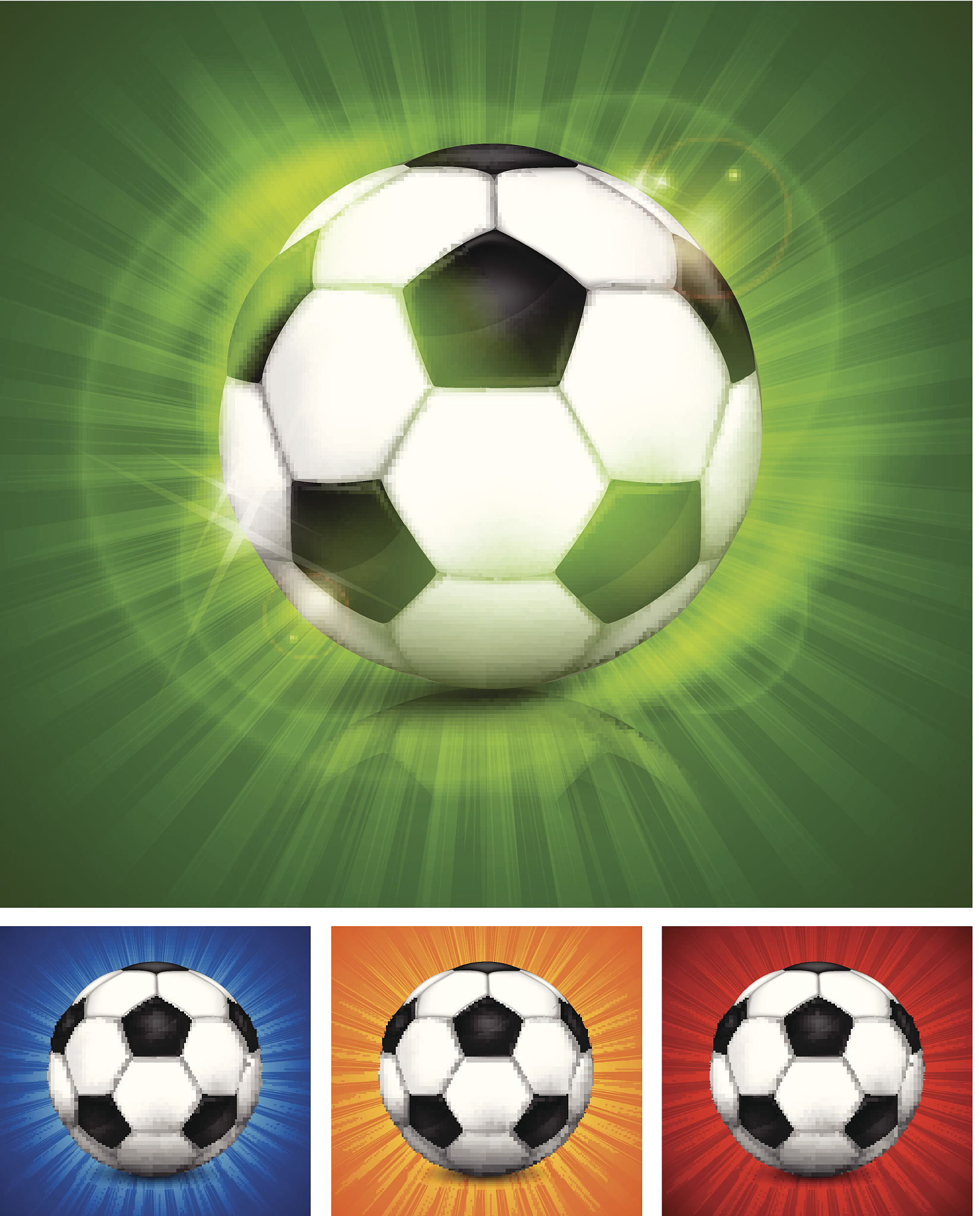 football (soccer) ball on color