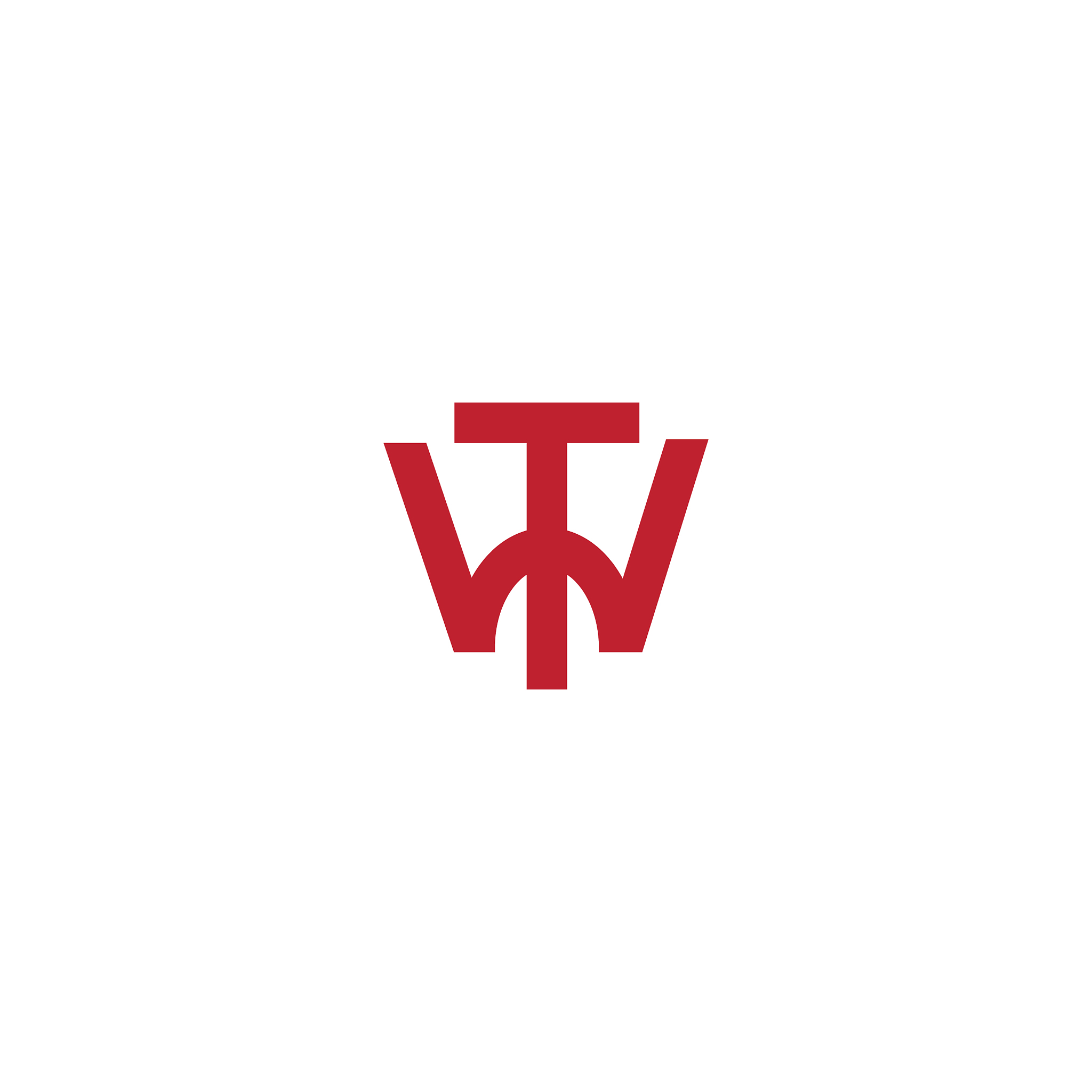initial letter wt or tw logo design template