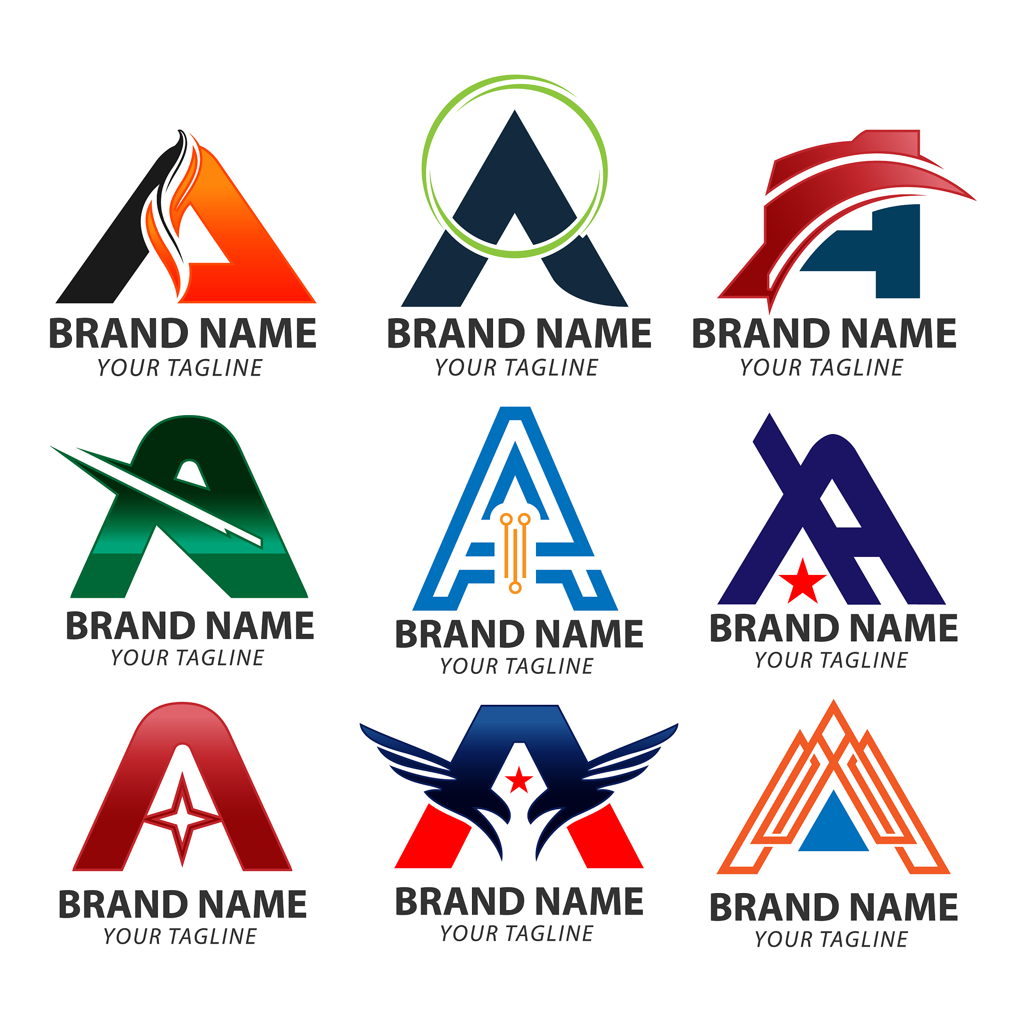 a letter logo a letter logo design template