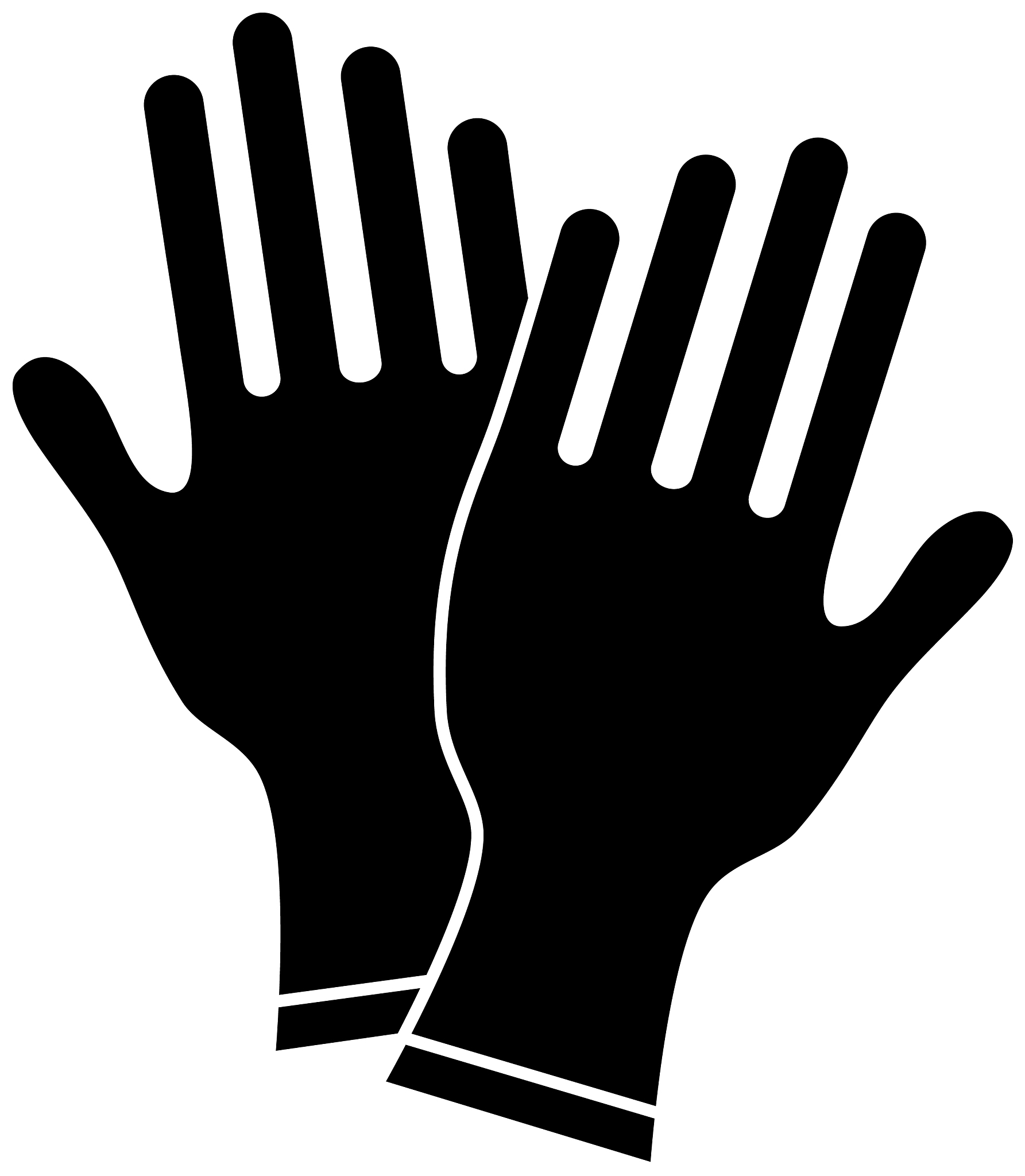 medical gloves icon silhouette style