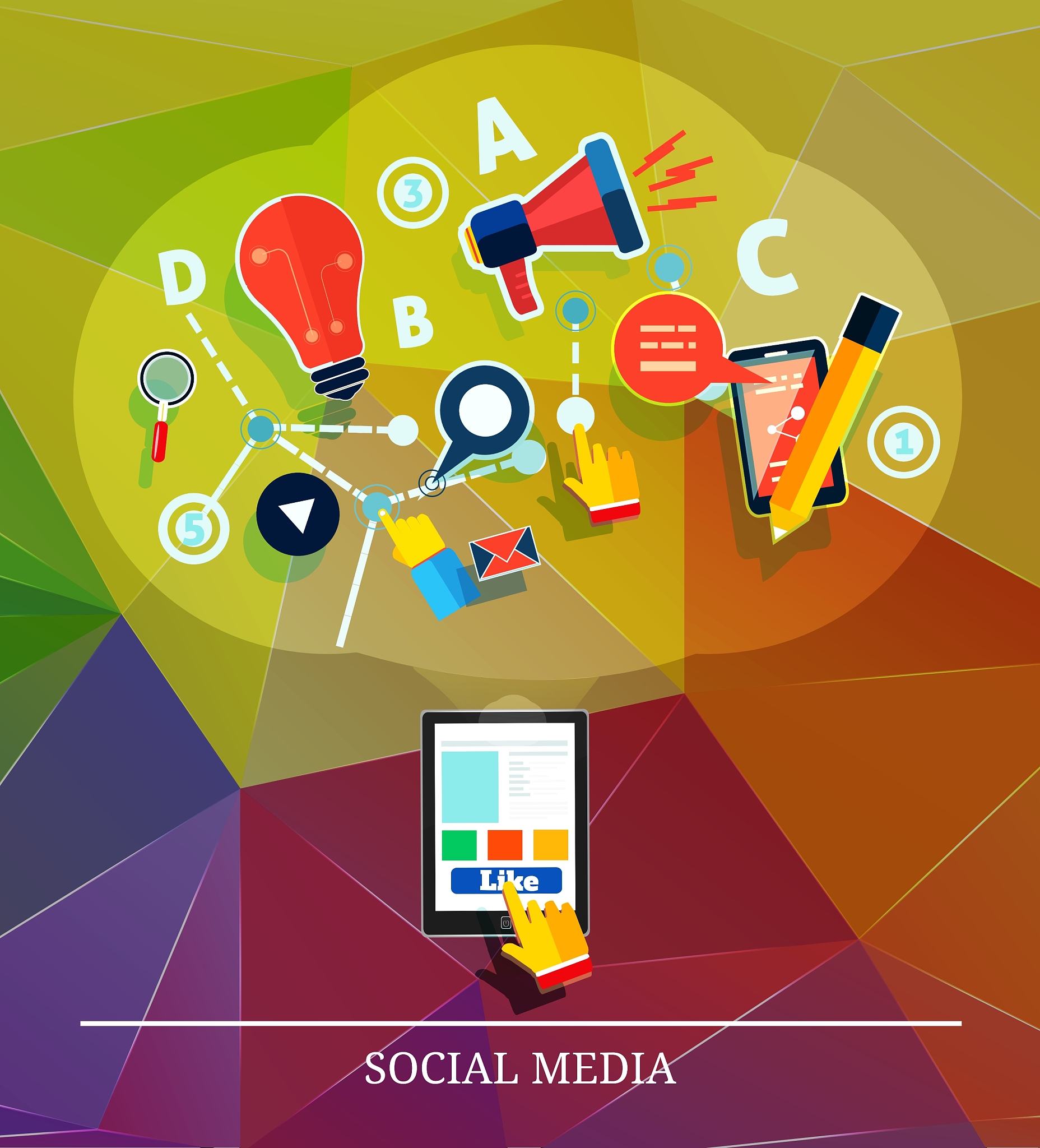 cloud of application icons social media